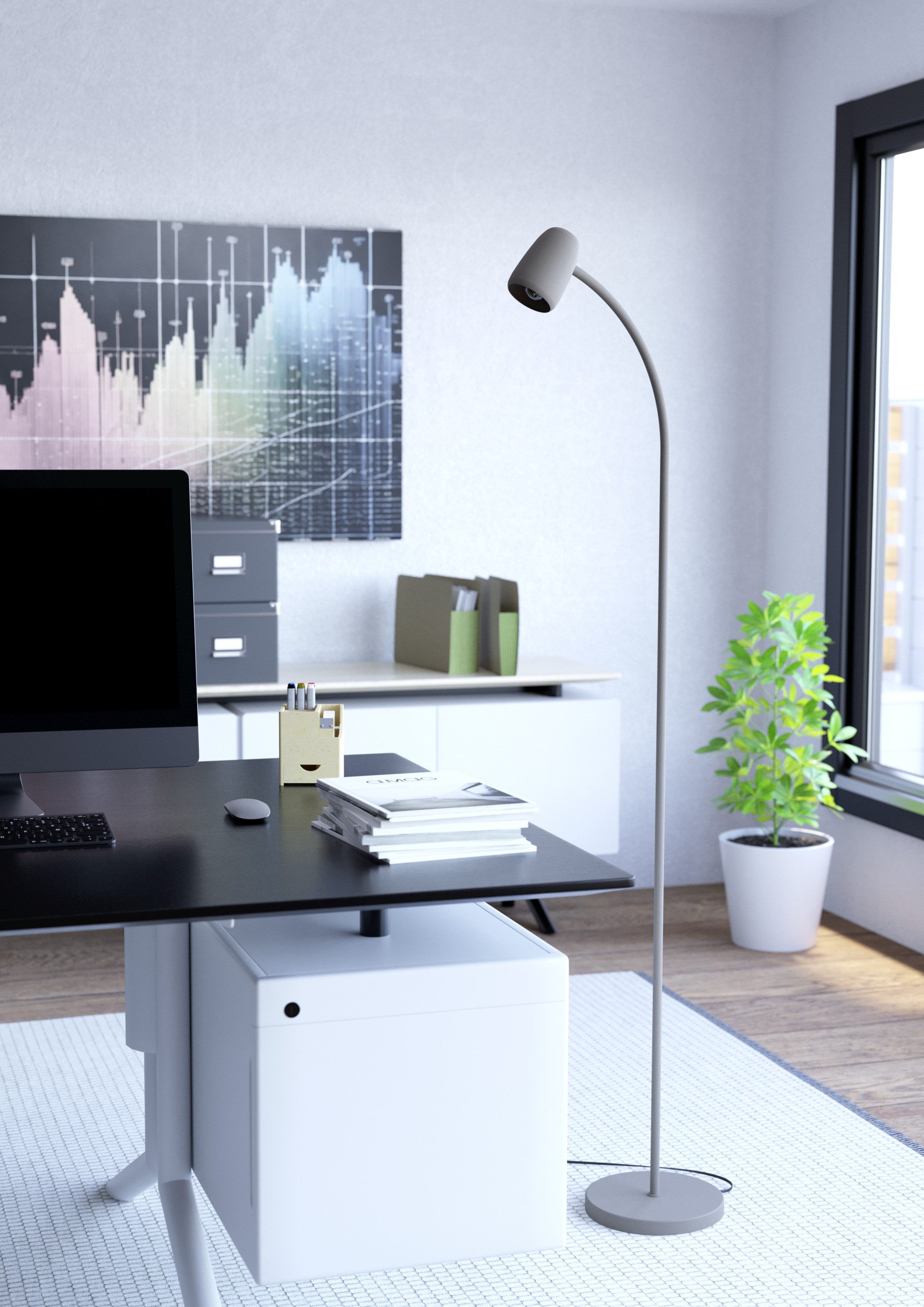 EGLO Stehlampe CARLO Stehlampe - Stahl - E14 - 1X18W - IP20, Ein-/Ausschalt günstig online kaufen