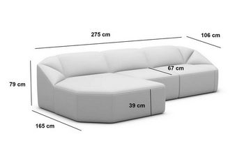 Sofa Dreams Ecksofa Design Polster Samtstoff Sofa Cabrera L Form kurz Stoffsofa, Loungesofa