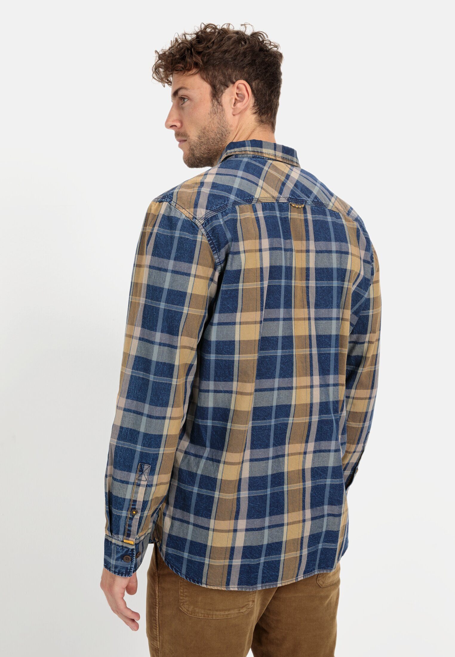 camel active Karohemd Langarm Kentkragen Kentkragen günstig online kaufen