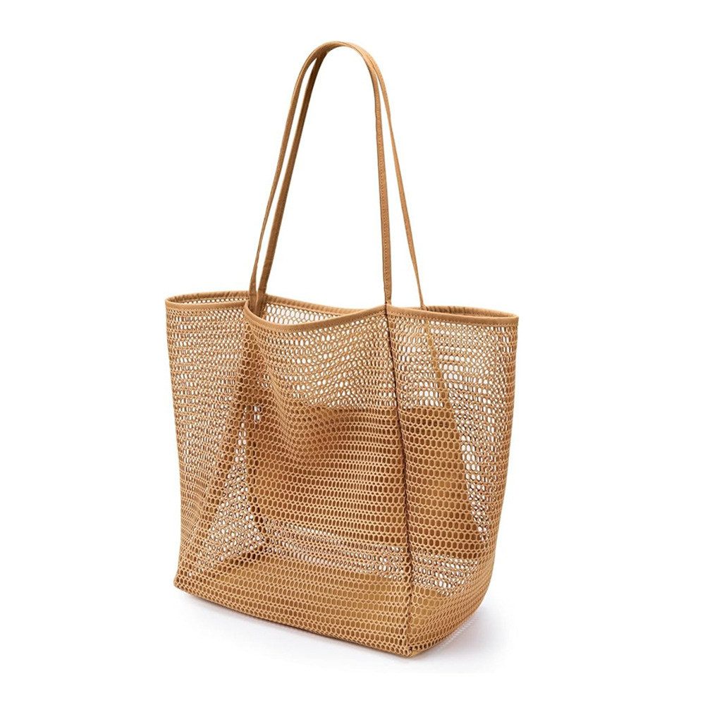 Blusmart Strandtasche Strandtasche aus Netzgewebe für den Sommer (Großes Fassungsvermögen, Aufbewahrungstasche für Kinderbadebekleidung und -ausrüstung), Leicht zu tragen
