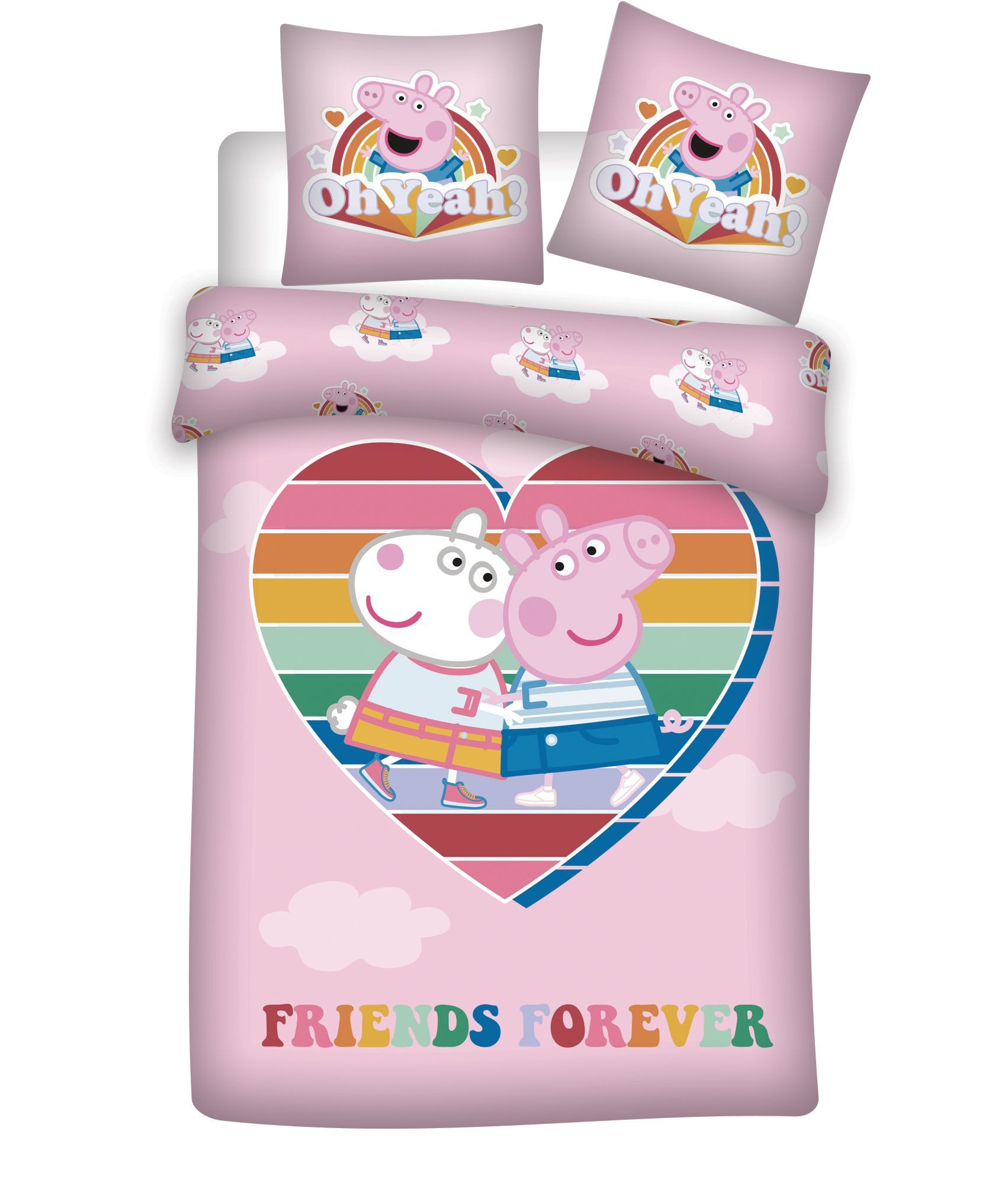 Peppa Pig Kinderbettwäsche Kinderbettwäsche Set – Bettbezug 140x200 cm & Kissenbezug 63x63 cm