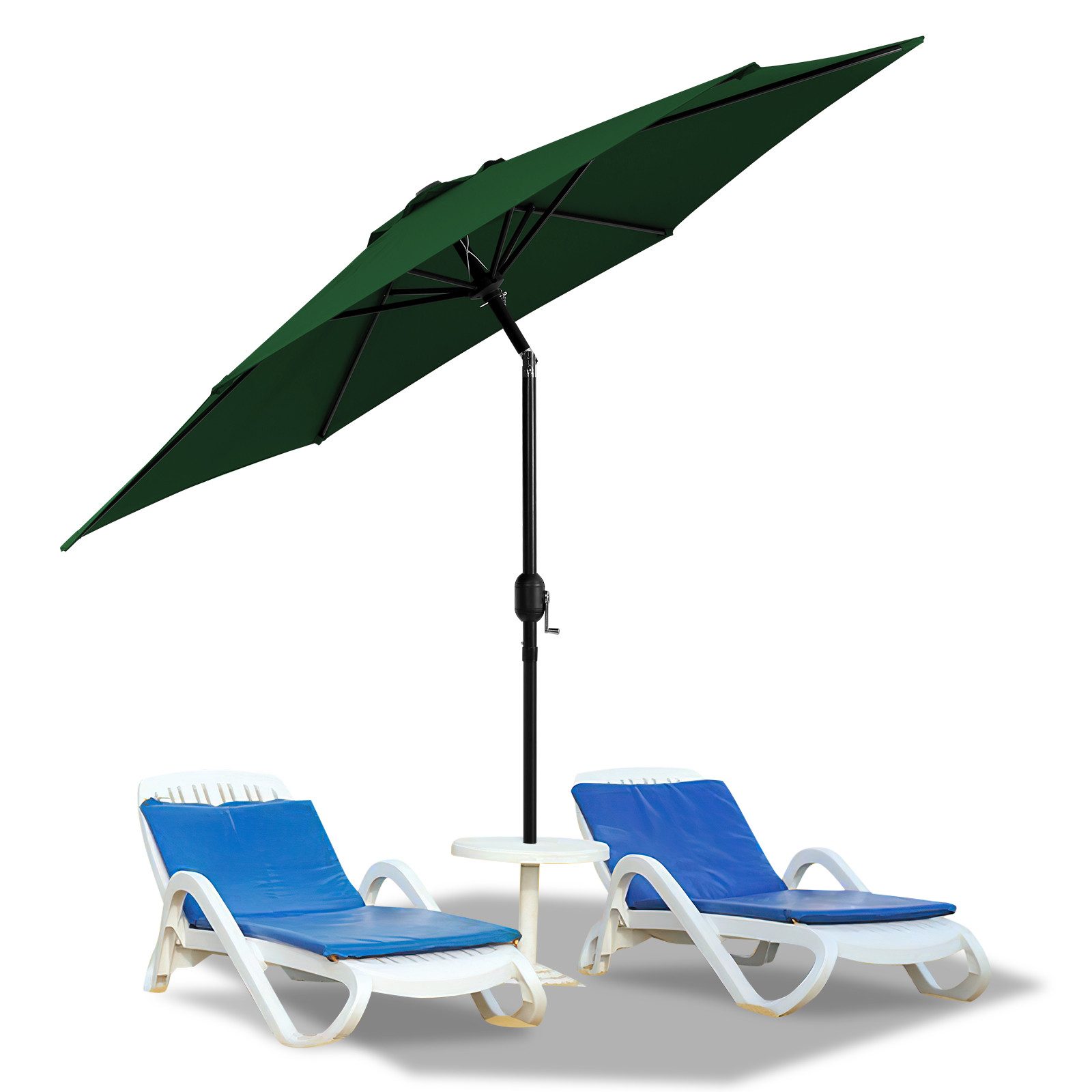 Clanmacy Sonnenschirm Sonnenschirm Rund,Kurbel,Knickbar,Eisen,neigbar,270cm günstig online kaufen