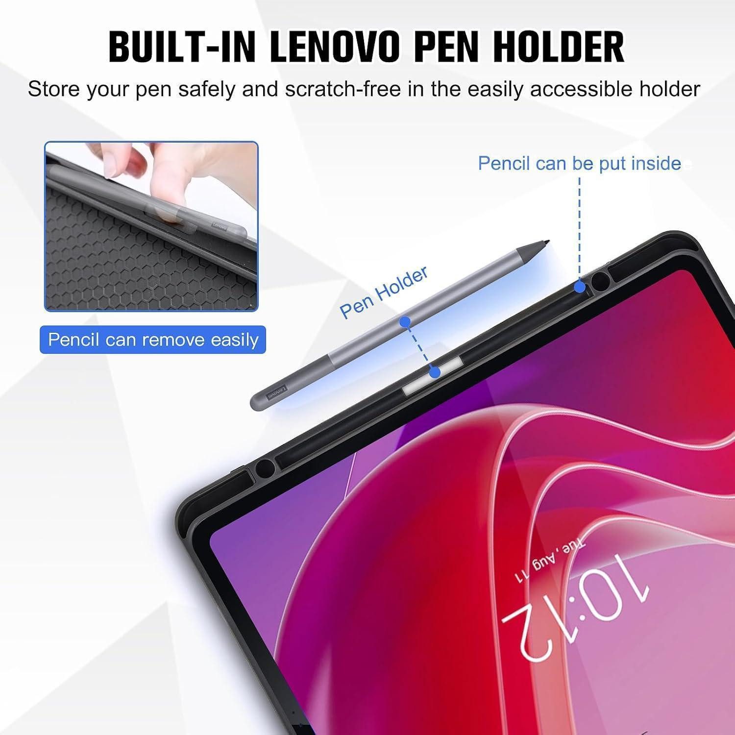 LuxusKollektion Tablet-Hülle Tablet Hülle für Lenovo Tab M11 11 Zoll mit Stifthalter Schwarz