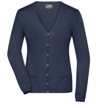 James & Nicholson Cardigan Klassische Damen Strickjacke Ladies' Cardigan JN667 mit Seide- und Kaschmir-Anteil