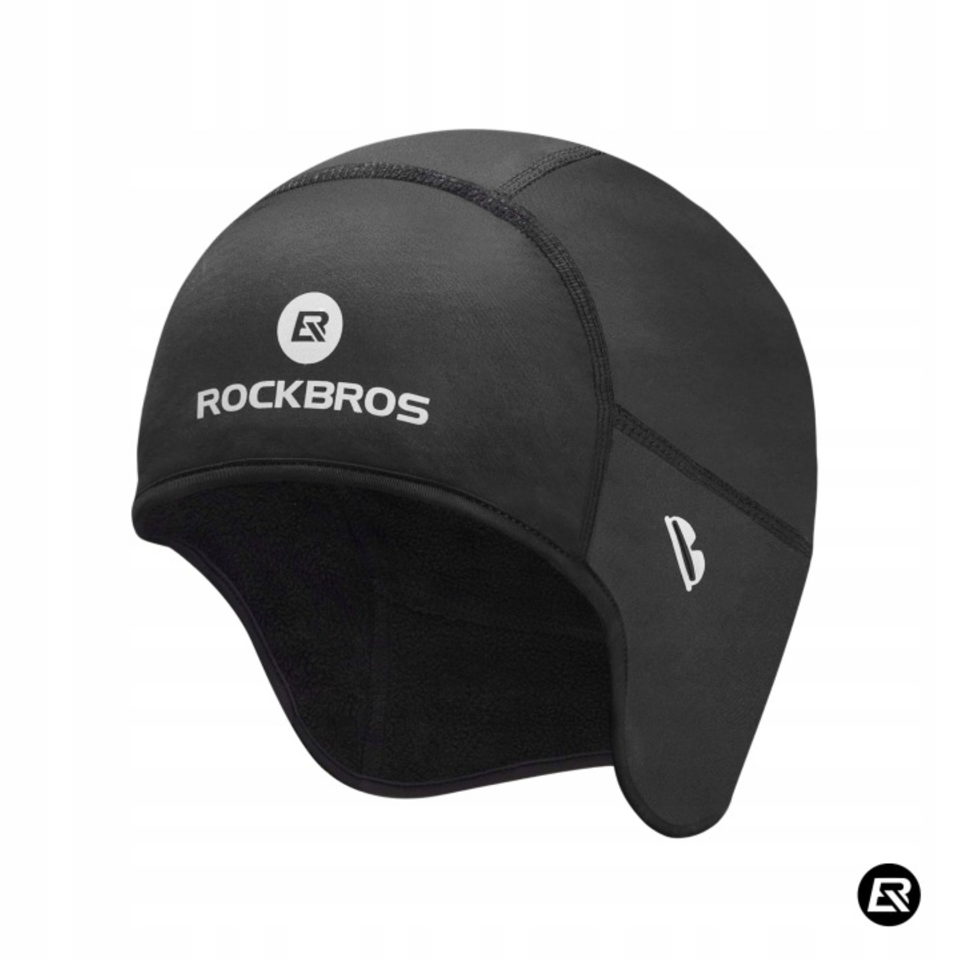 ROCKBROS Fahrradhelmüberzug ROCKBROS Helmuntermütze Winter Winddicht Schwarz mit Brillenöffnung