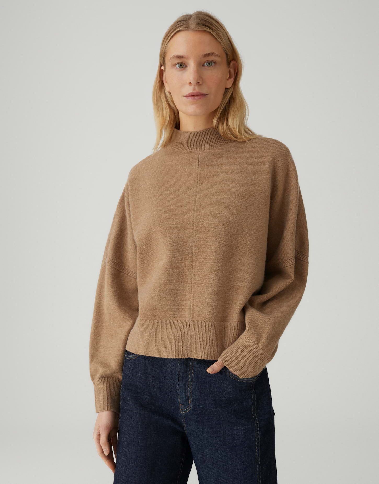 OPUS Strickpullover PILAS im Fledermausstil Lockere Passform, schmal zulaufend, überschnittene Schulter