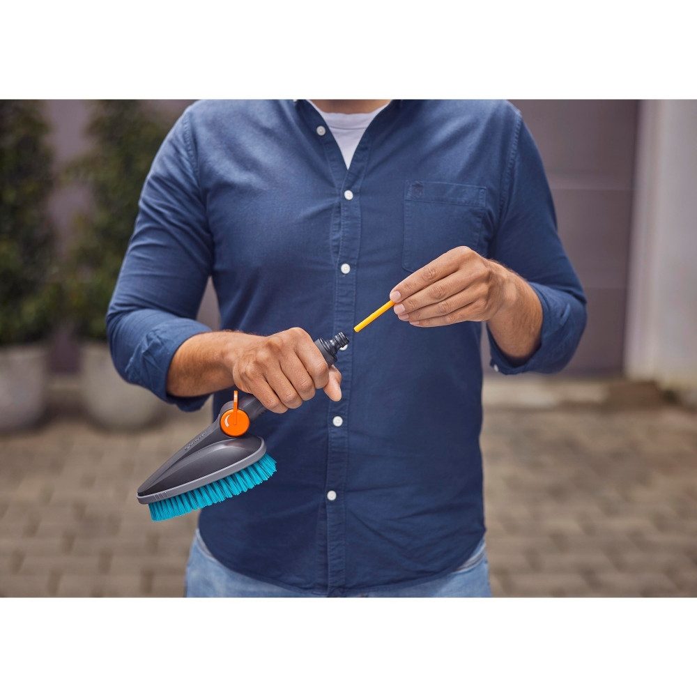 GARDENA Autowaschbürste Cleansystem Handbürste M hard - Waschbürste - grau