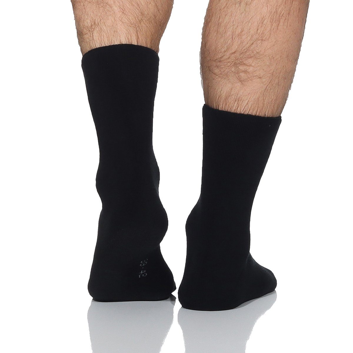 Wintersocken warmer Herrenstrumpf Thermosocken Vollfrottee schwarz ohne Gummi, 4 Paar (4-Paar) ohne Venasoft Gummi Thermosocken Herren gefüttert,