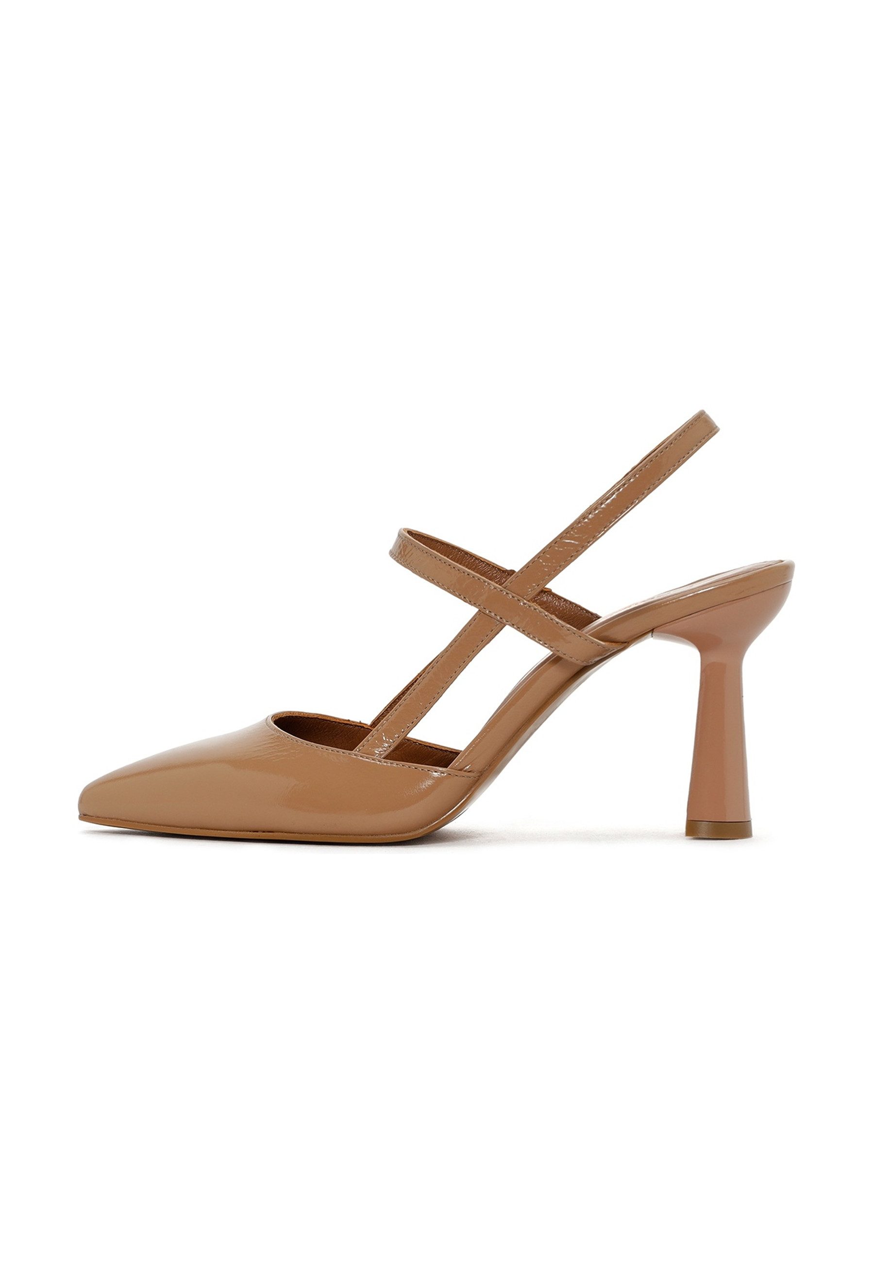 Derimod Slingback-Pumps aus Leder mit hohem Absatz Pumps Echtes Leder, Lederfutter, Slingback-Design, Ausgestellter Absatz
