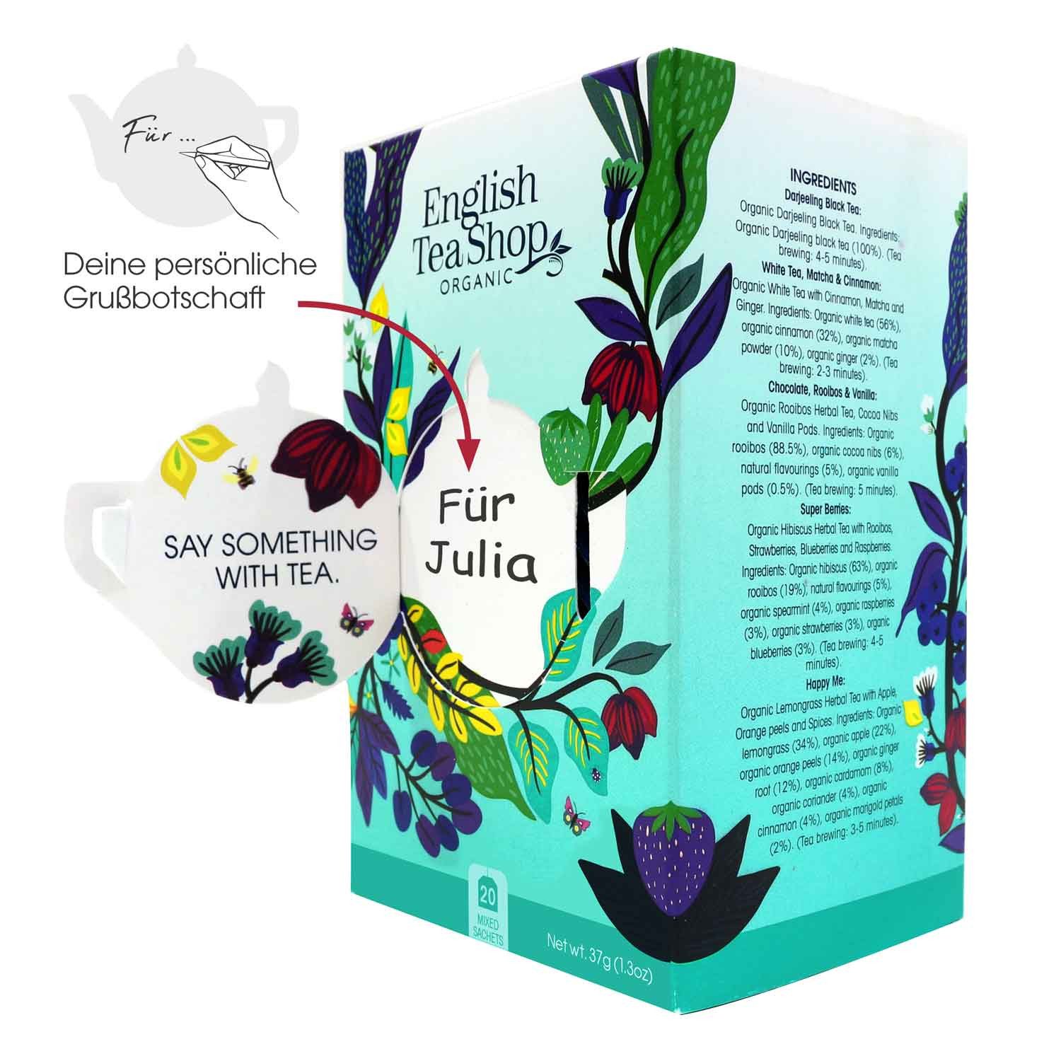 English Tea Shop Tee "You are Amazing" Tee-Kollektion, BIO, 20 Teebeutel, 5 Sorten, von Darjeeling bis würzig und fruchtig