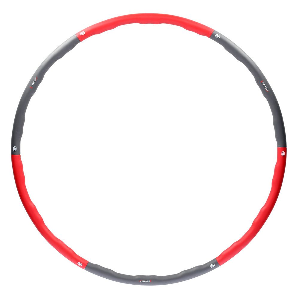 HMS Hula-Hoop-Reifen Fitnessreifen Massagereifen Bauchtrainer (Spar-Set, 1-tlg., Ø 100 cm zerlegbar), Massagenoppen, 6 Segmente, zerlegbar, 1,2 kg