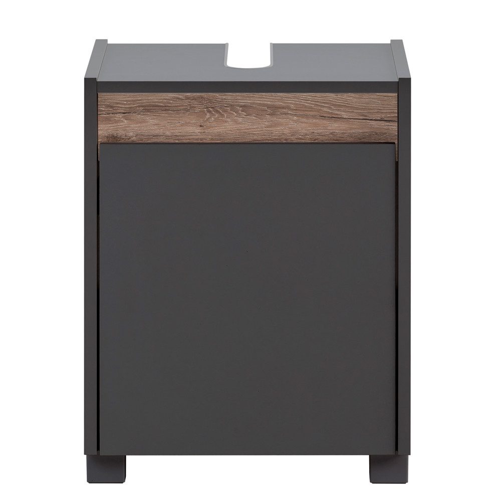Lomadox Waschbeckenschrank Corato Anthrazit mit Absetzung in Wildeiche Nb. 41,8/54,6/33 cm