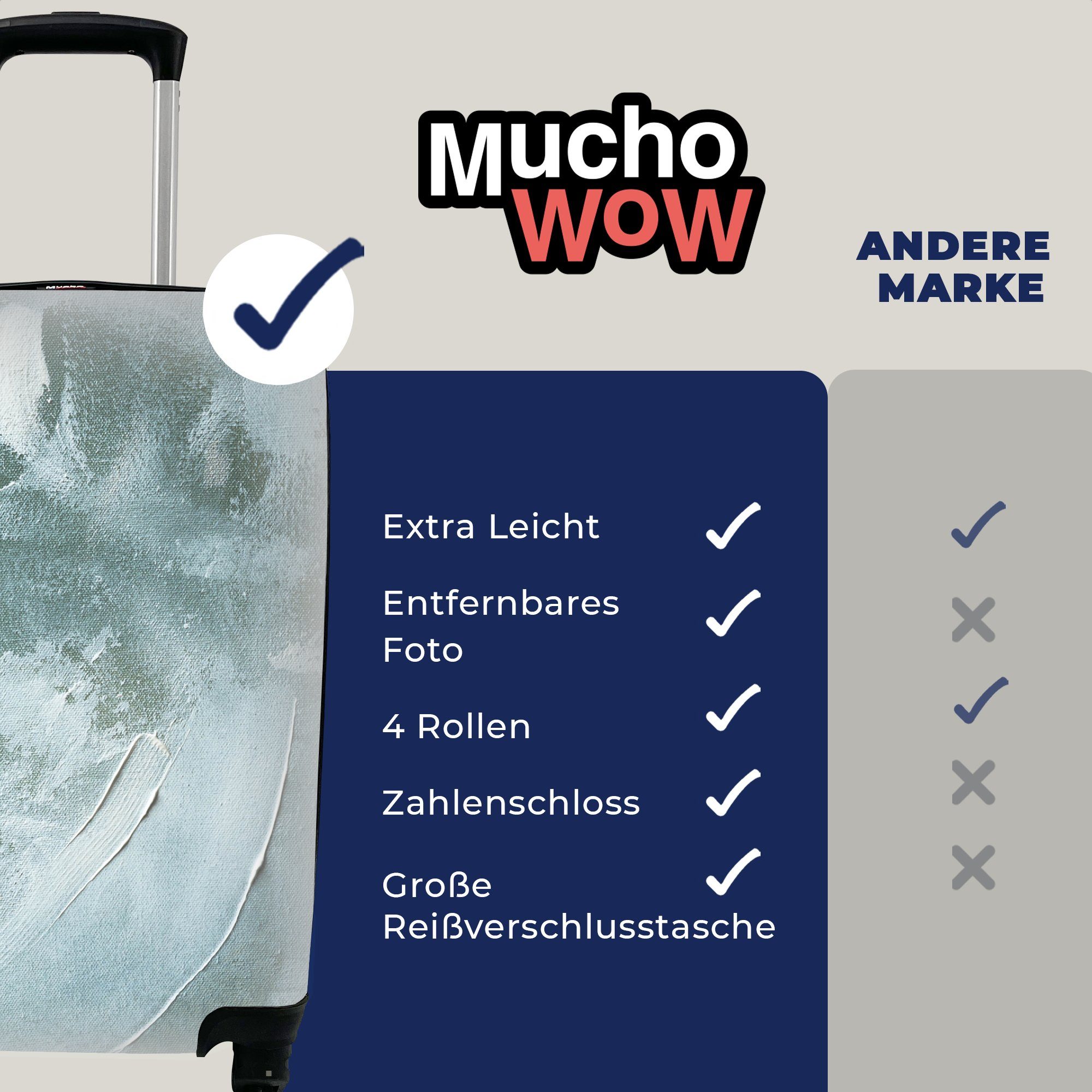 für Abstrakt - Handgepäck Reisetasche Ferien, Acrylfarbe 4 mit rollen, Trolley, Reisekoffer MuchoWow Handgepäckkoffer Rollen, Design, -
