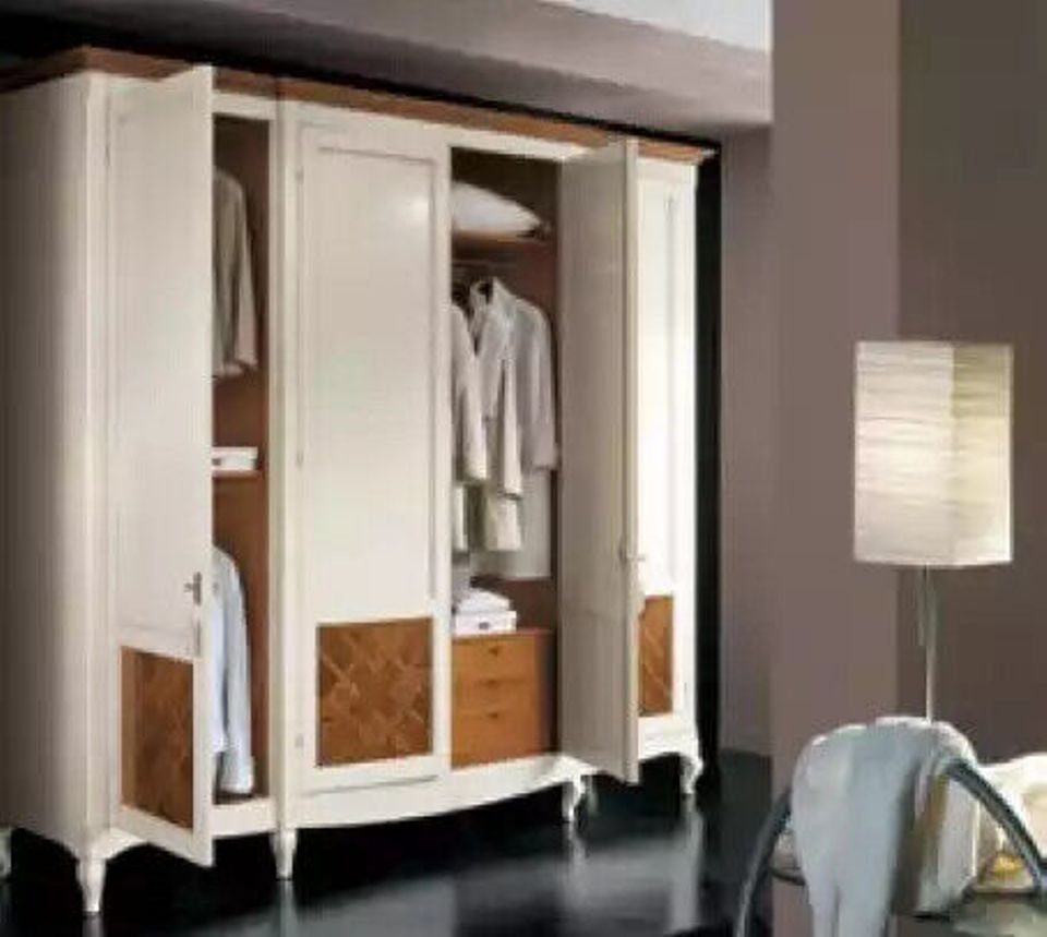 Made Italy (1-St., Holz Neu Schrank Kleiderschrank Weiß in Kleiderschrank Möbel Moderne Kleiderschrank) JVmoebel