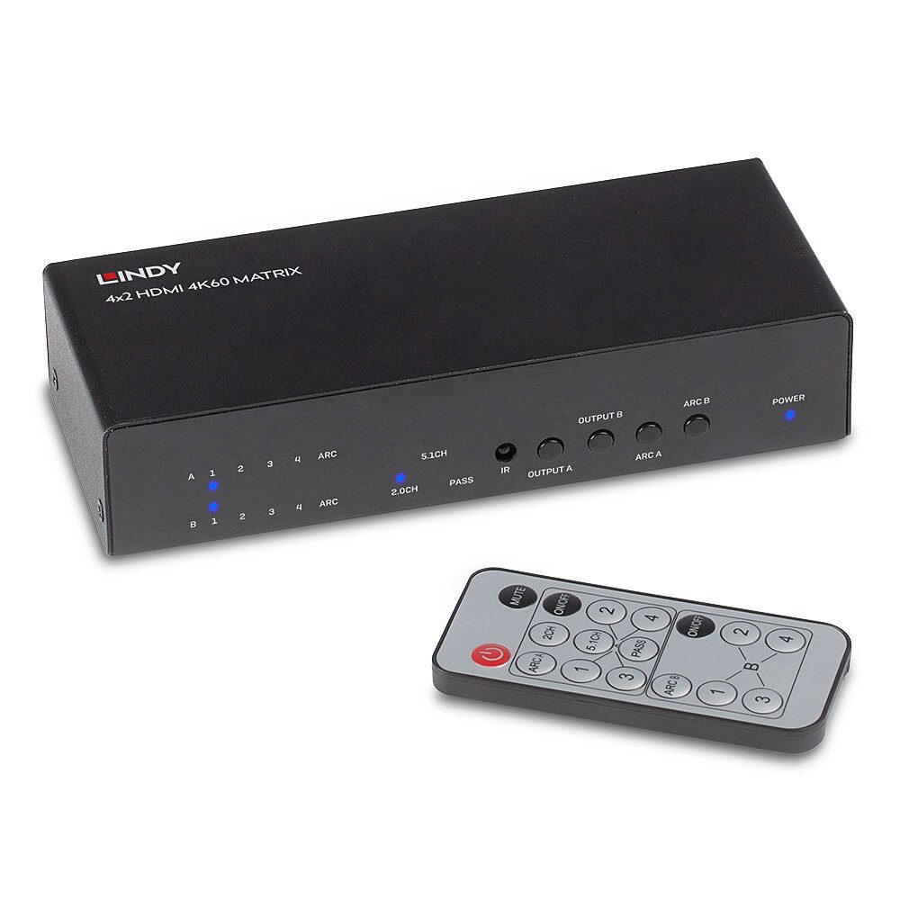 LINDY 4x2 HDMI 2.0 18G Matrix Switch (38084) HDMI-Kabel