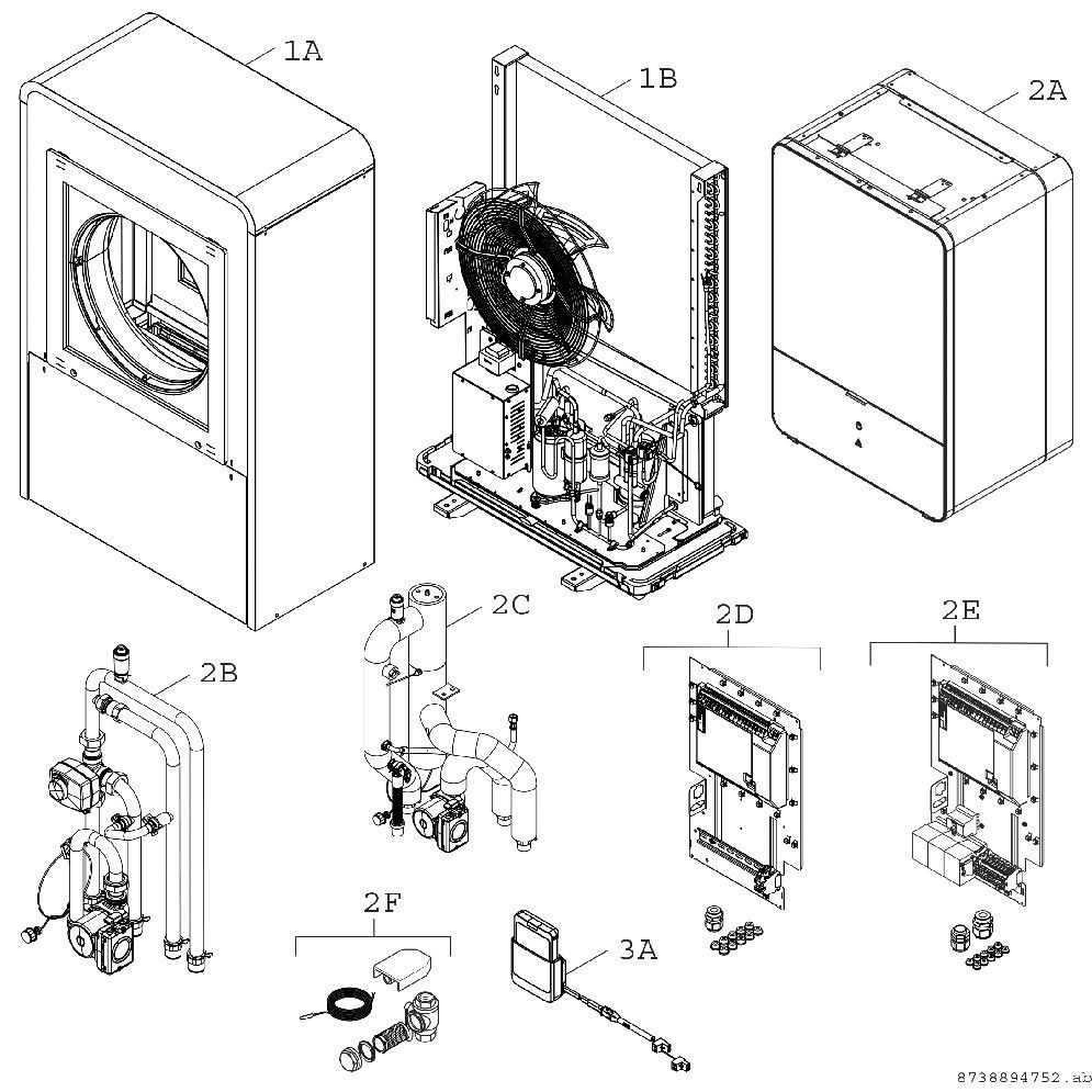 BOSCH Luft-Wasser-Wärmepumpe Compress CS7000i AW 17 IRB, innen bivalent Luft Wasser Wärmepumpe TOP