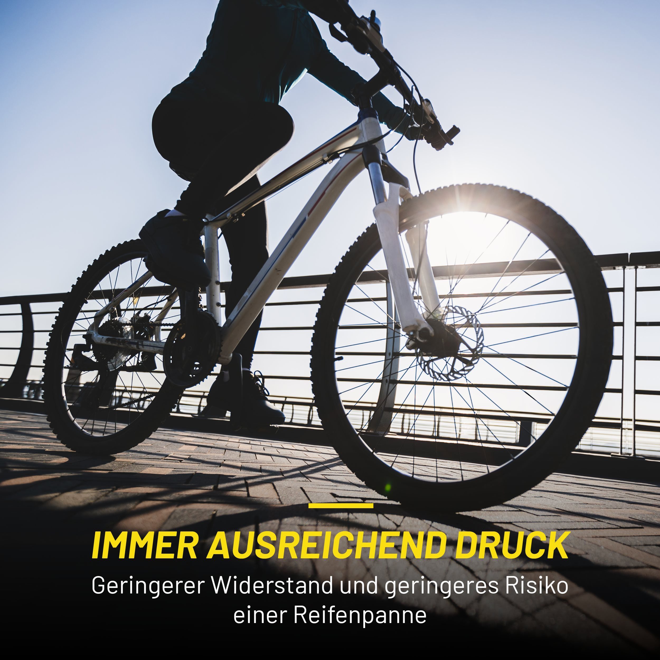 Dunlop Fahrradpumpe Dunlop Fahrradpumpe mit Manometer und Ventil Adapter Set – Bild 4 von 5