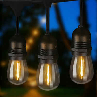 ZMH LED-Lichterkette Innen Außen Glühbirnen Lichterkette 7.6m/15m Wasserdichte, 16-flammig, IP65, Kunststoff, Breite 90cm, für Party Weihnachten
