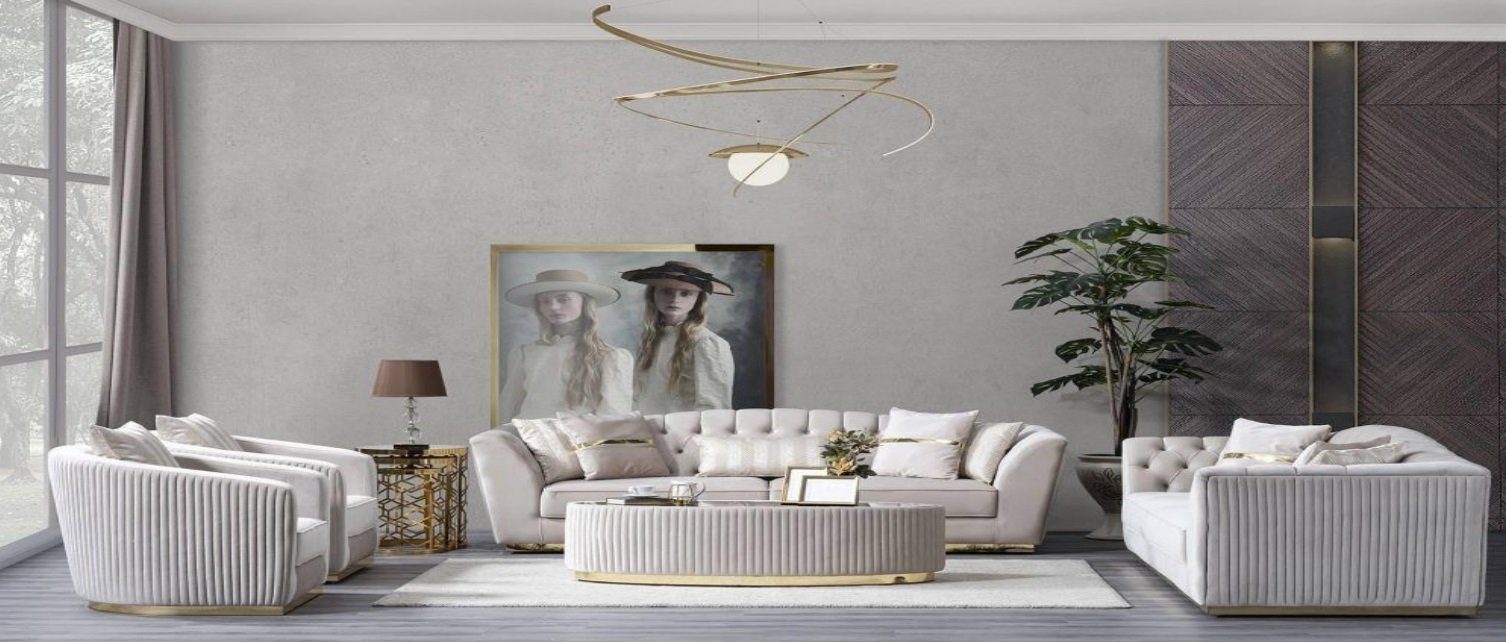 JVmoebel Wohnzimmer-Set, Sofagarnitur Garnitur Design Sofas Sofa Couch Barock Rokoko Set 5 tlg
