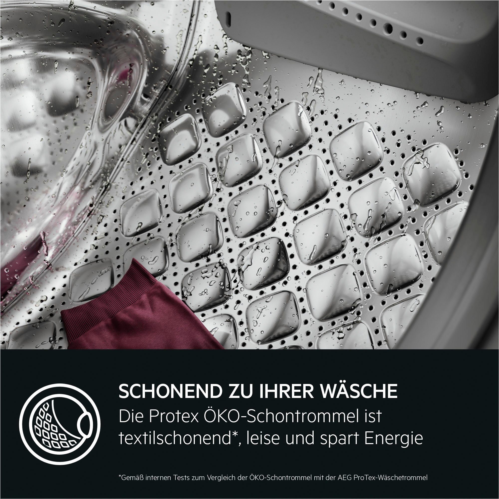 AEG Waschmaschine Serie 7000 ProSteam LR7FA69FL, Wasserverbrauch kg, Dampf-Programm % 96 für weniger mit 1600 ProSteam-Technologie - U/min, 9