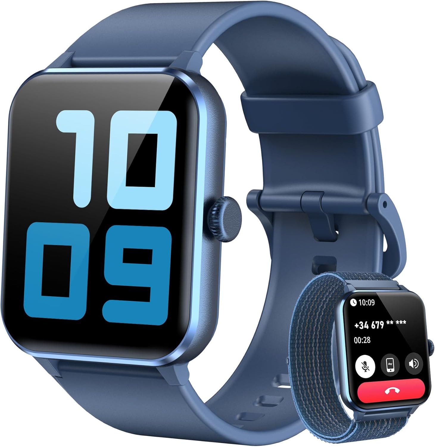 Herren's und Damen's Telefonfunktion IP68 Wasserdicht Fitness-Tracker Smartwatch