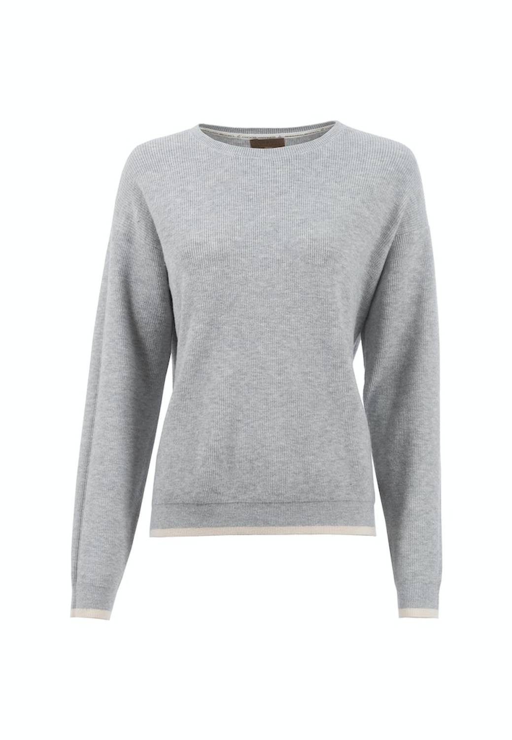 Soquesto Rundhalspullover 6920-503690-9503 Seitliche Schlitze für mehr Bewegungsfreiheit