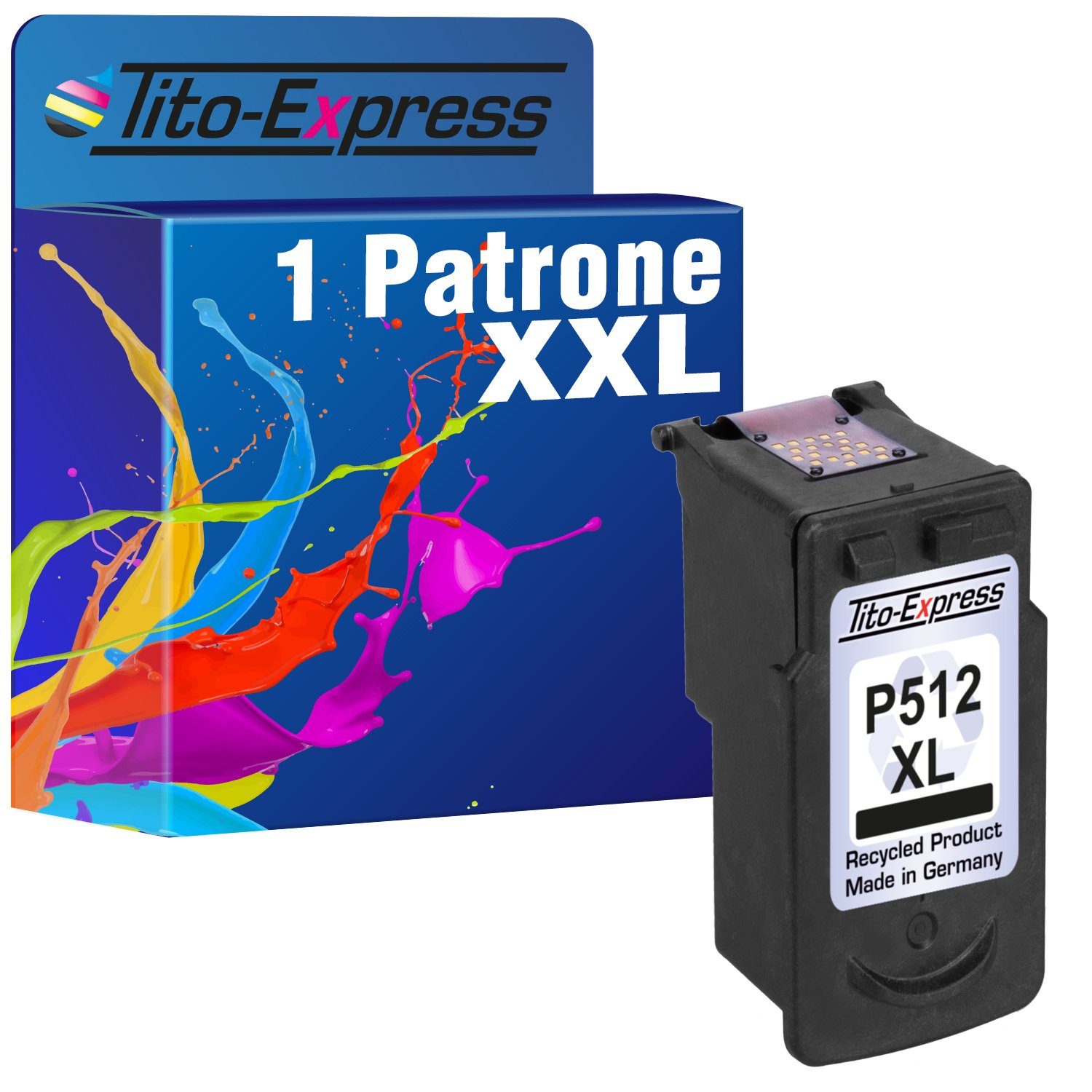 Tito-Express ersetzt Canon PG-512XL PG Pixma MP-280-Series) 512XL MP499 MP240 PG512XL MP250 MP230 Tintenpatrone MX340 (für MP260 CL-513XL Black IP2700