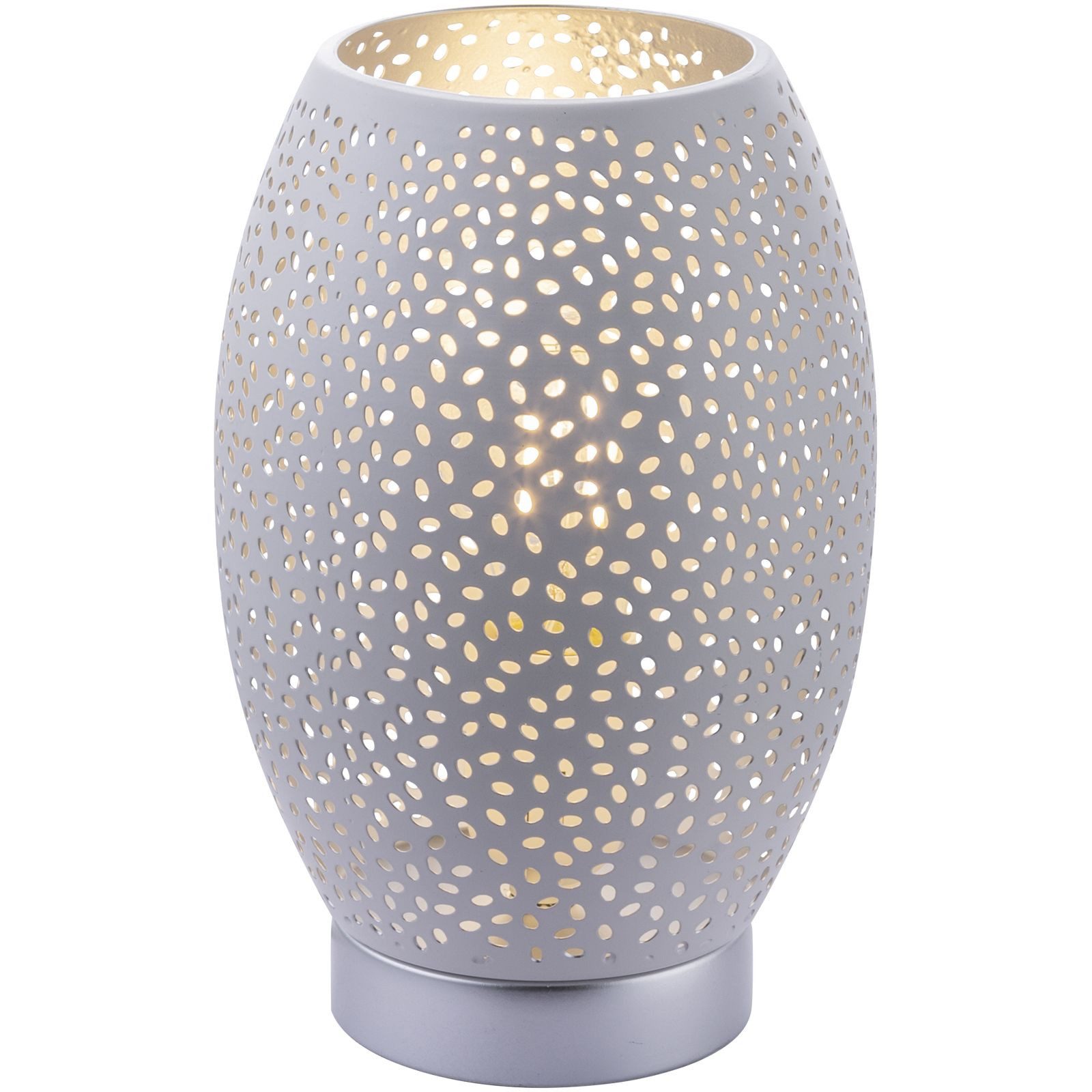 GLOBO LIGHTING Tischleuchte Tischlampe Wohnzimmer Tischleuchte Schlafzimmer weiß silber oval. Reduzierter Preis € 31,90. Unverbindliche Preisempfehlung € 59,99