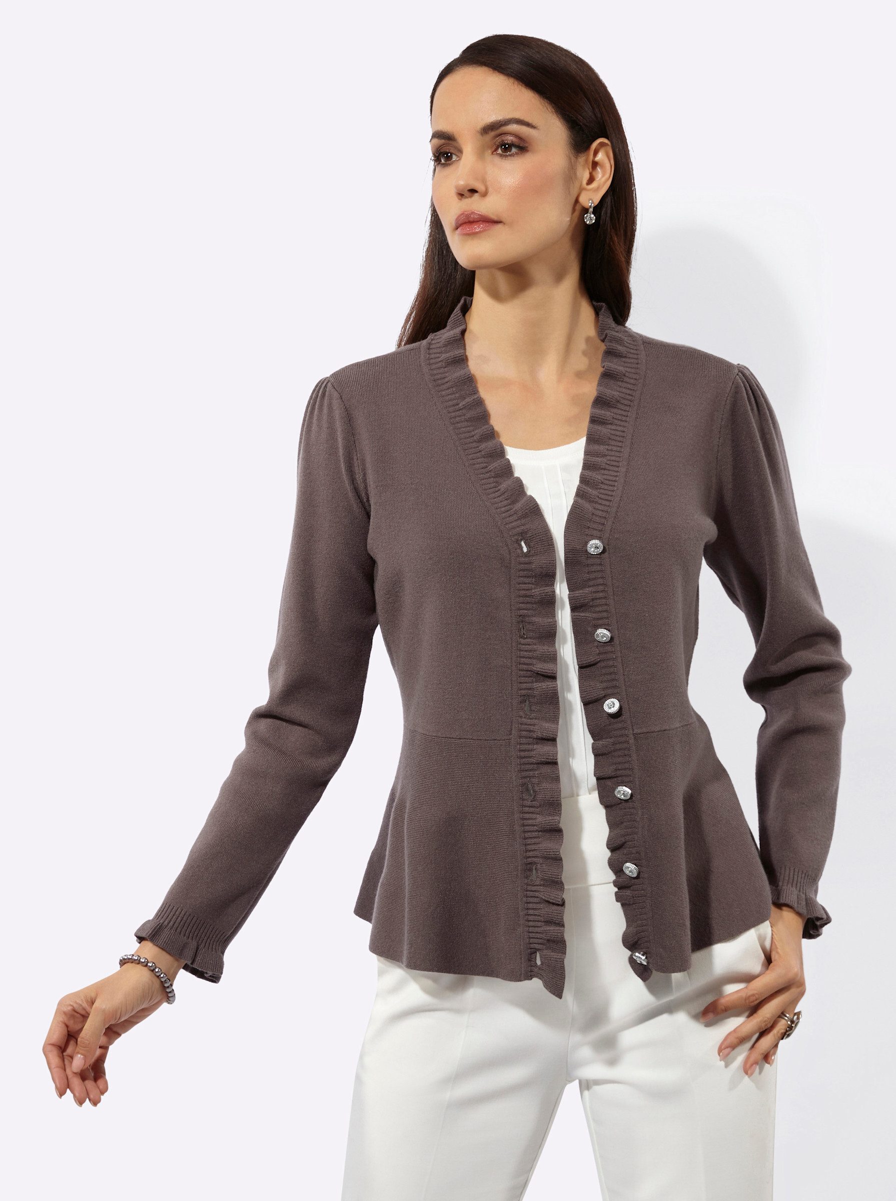 creation L Strickjacke Modal-Mix-Strickjacke Langarm
