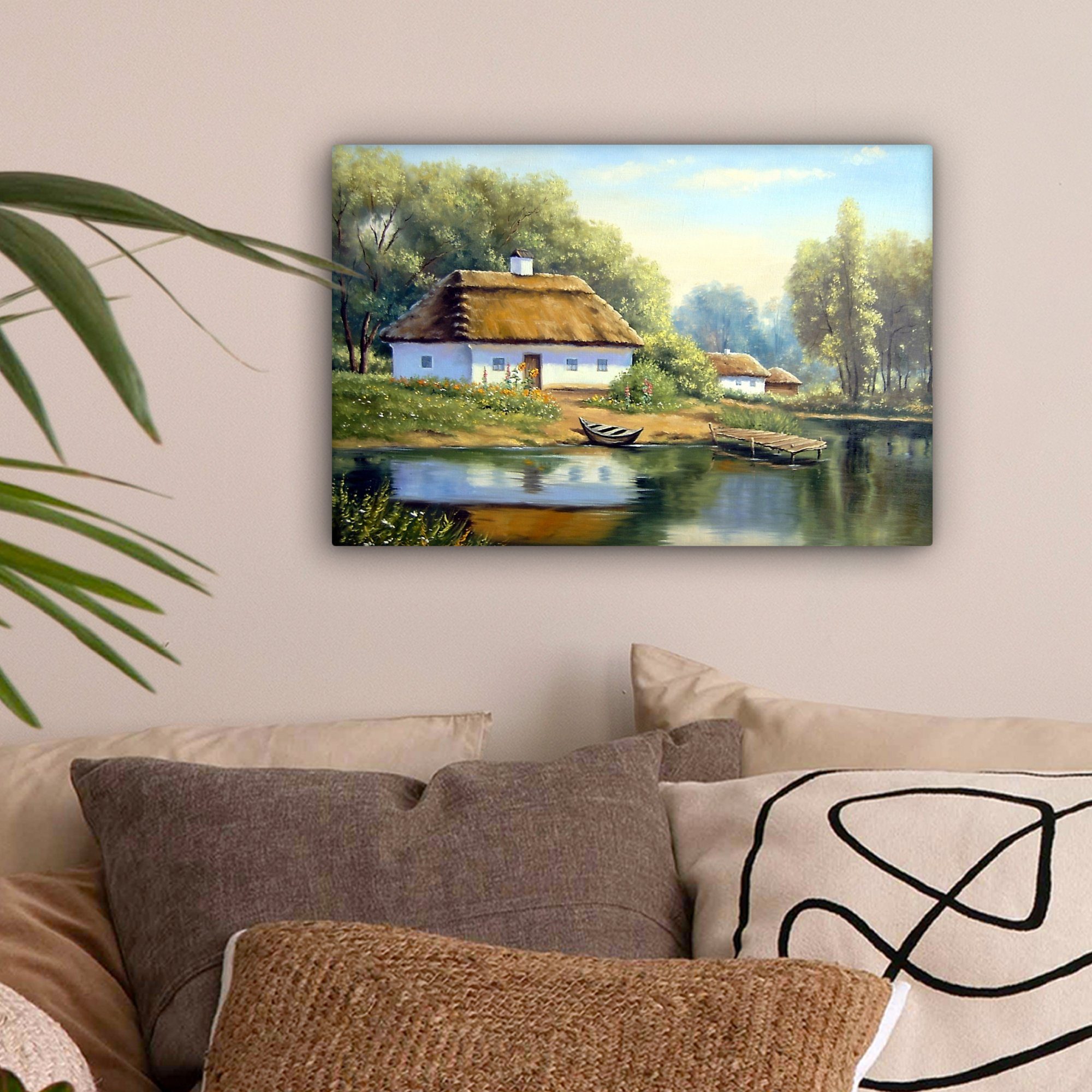 OneMillionCanvasses® Leinwandbild Malerei - Haus - günstig online kaufen