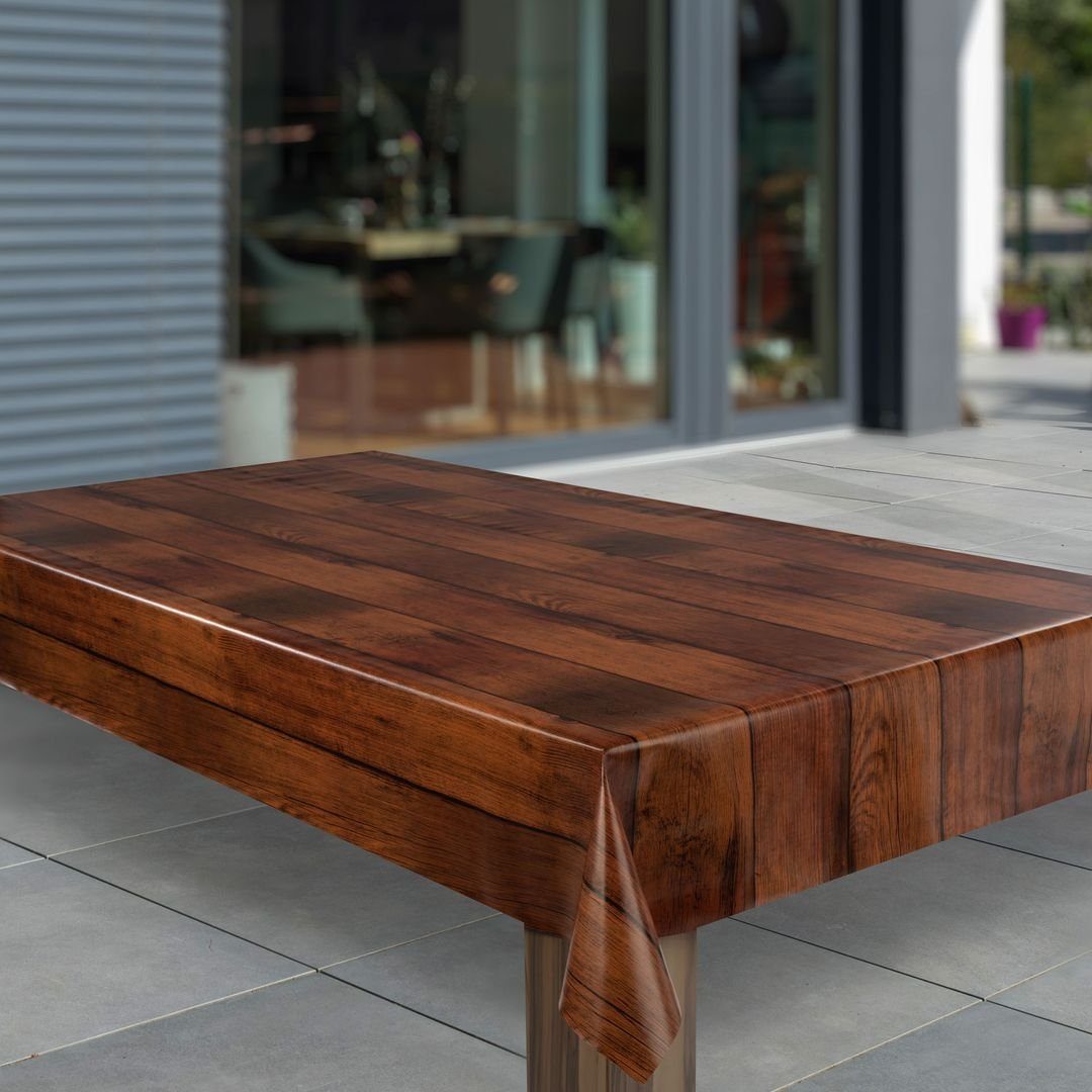 laro Tischdecke Wachstuch-Tischdecken Abwaschbar Holzoptik Braun günstig online kaufen