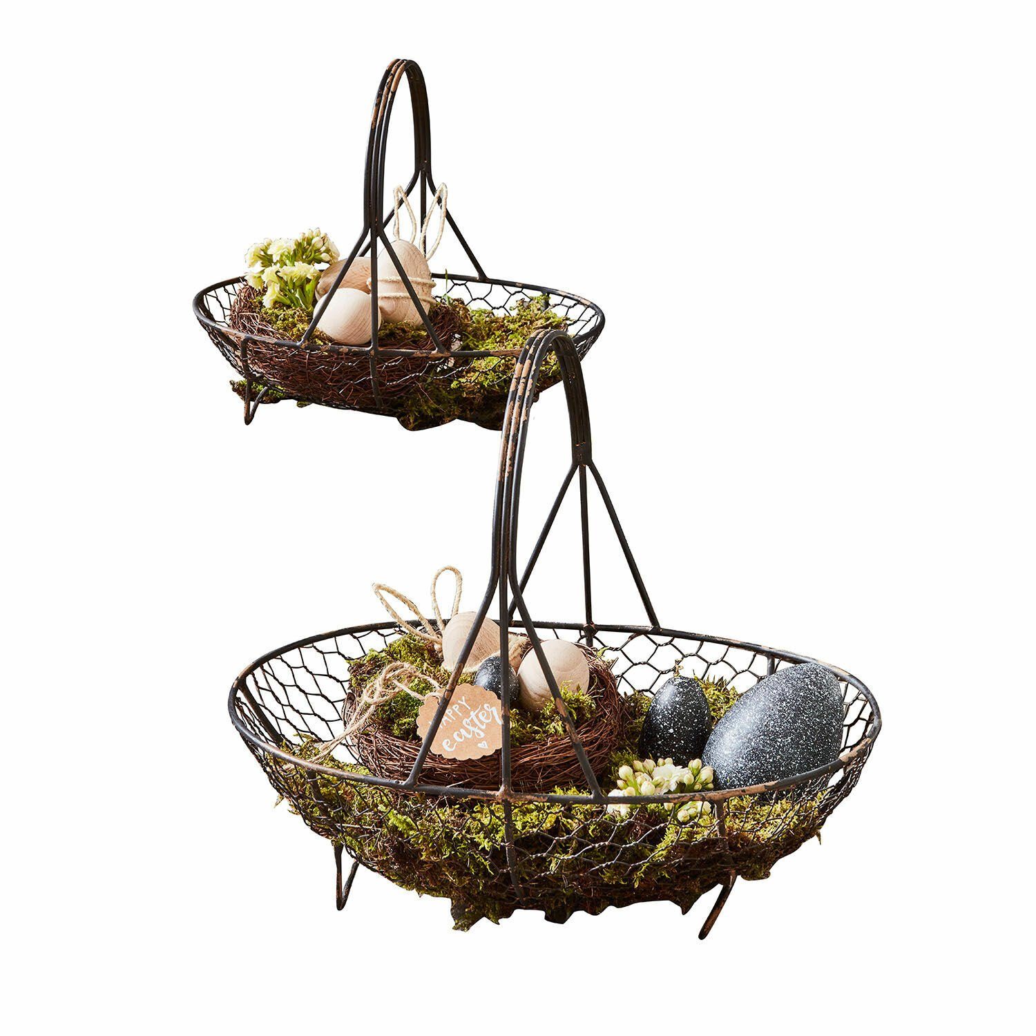 Mirabeau Dekokorb Korb 2er Set Serrie schwarz (2er Set, 2er Set)