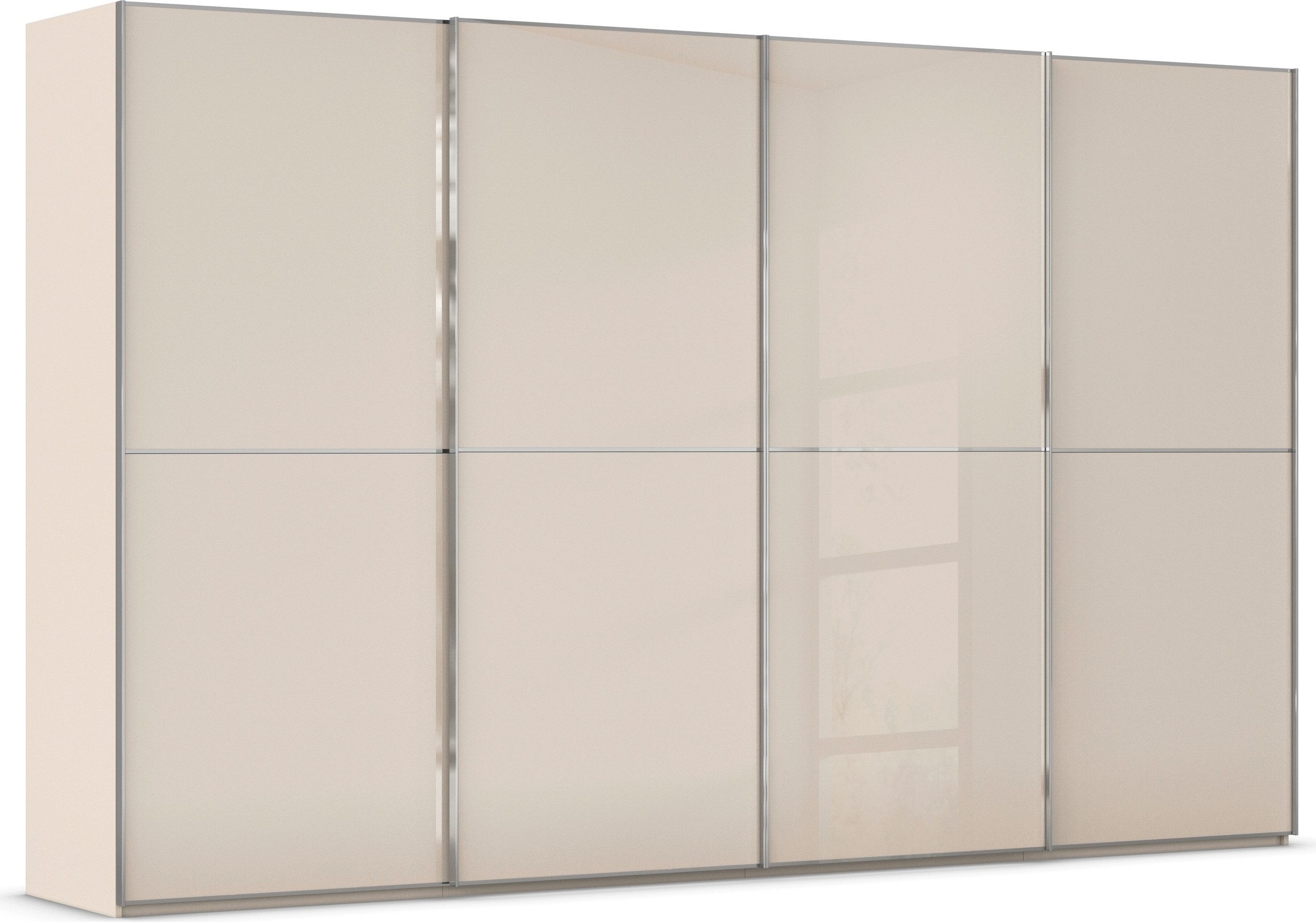 rauch Schwebetürenschrank Kleiderschrank Schrank Garderobe Schlafzimmerschrank SCALE-DUO edle zweigeteilte Türen Glas-Front mit 3 Zierleisten MADE IN GERMANY