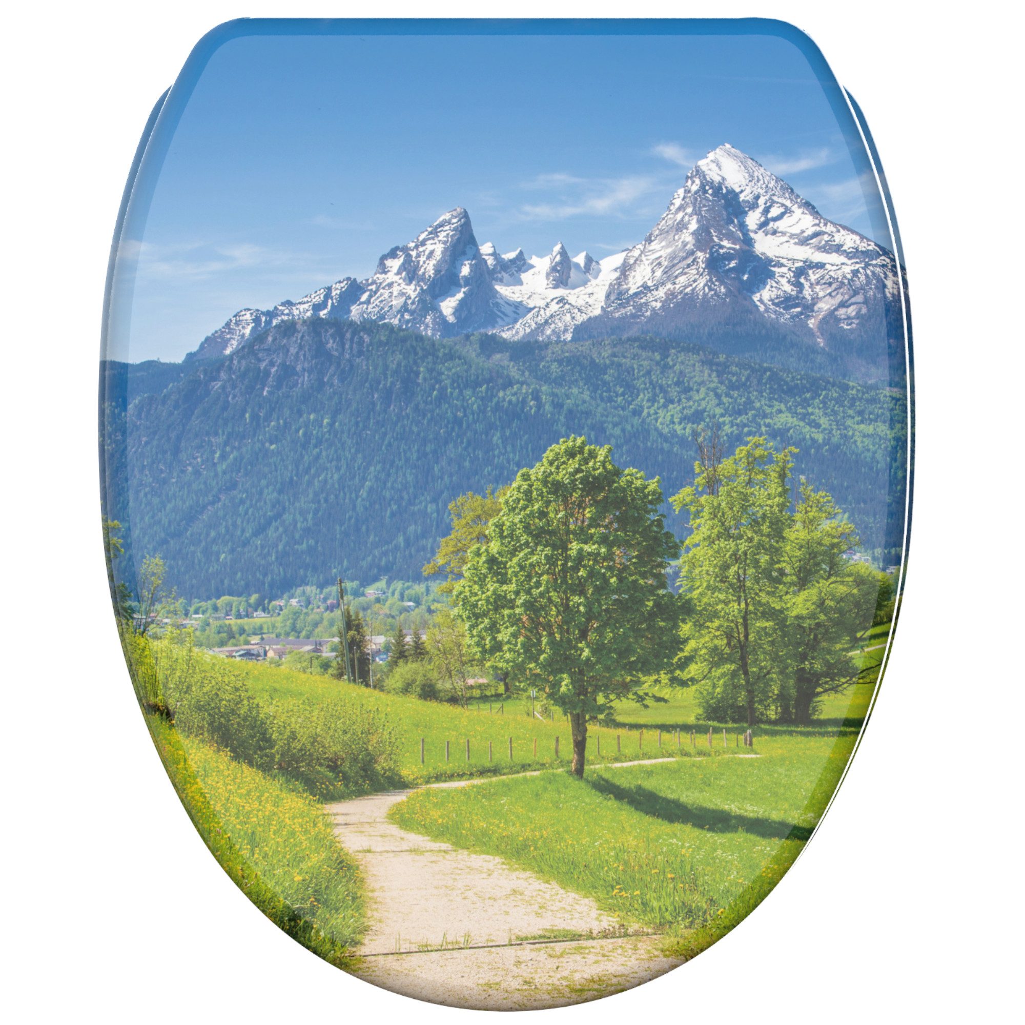 Sanilo WC-Sitz Alpen mit Absenkautomatik & Quick Release, Premium Toilettendeckel, abnehmbar, leichte Montage von oben
