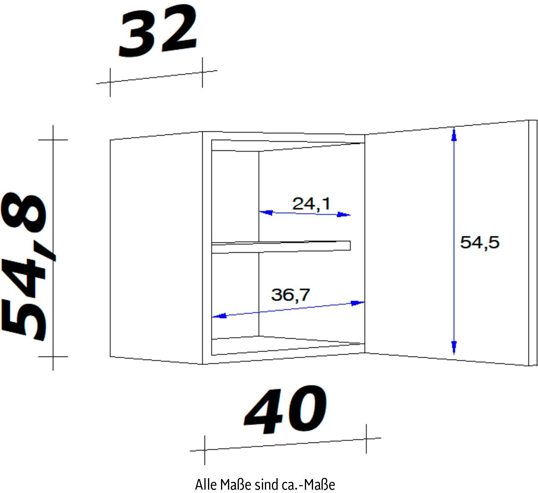 x 32 T) x H x cm 54,8 Samoa x (B Hängeschrank Flex-Well 40