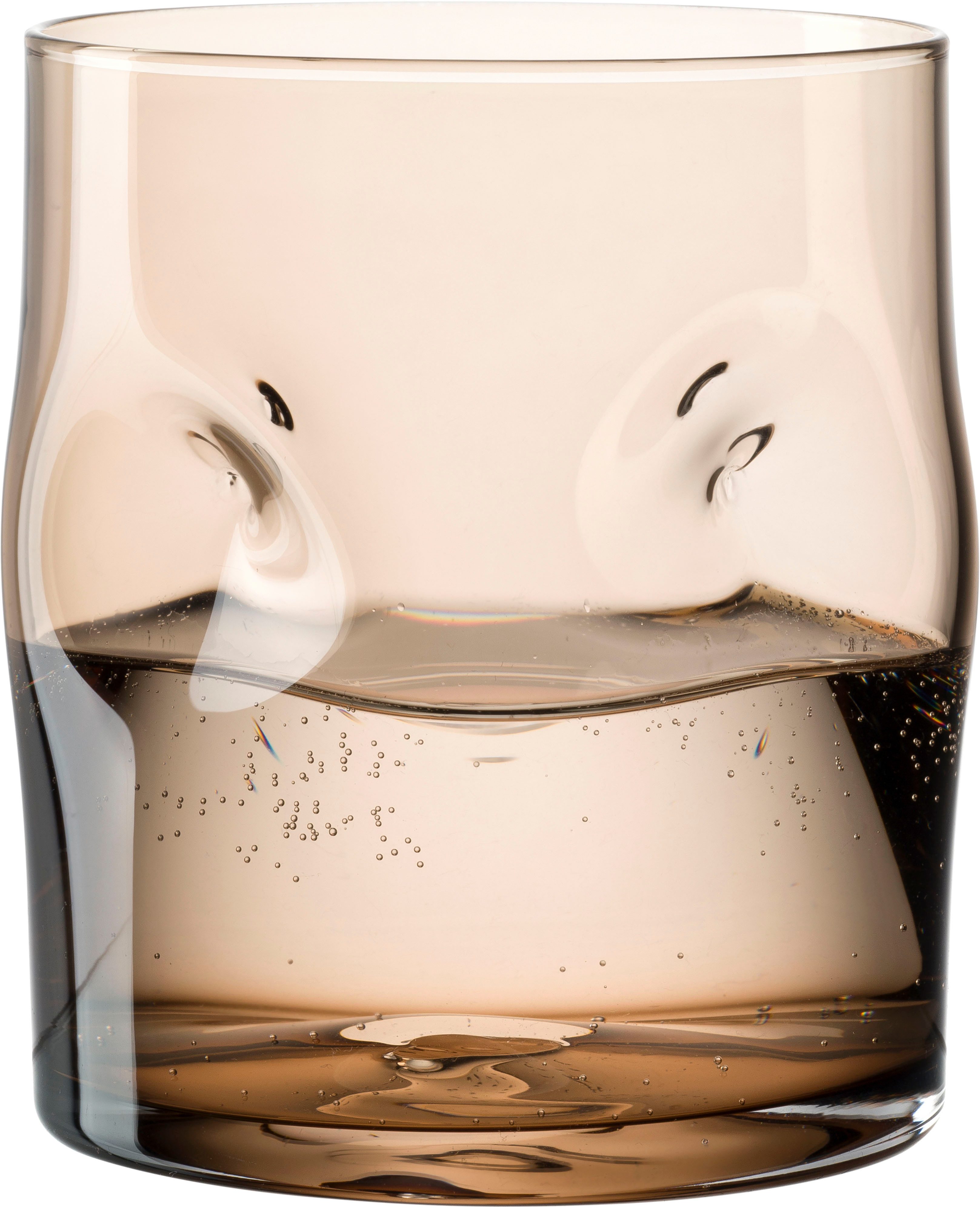LEONARDO Gläser-Set Trinkglas VESUVIO, 300 ml, 4er-Set, 4-tlg., Glas, konische Form, markantes Design - mit Einquetschungen