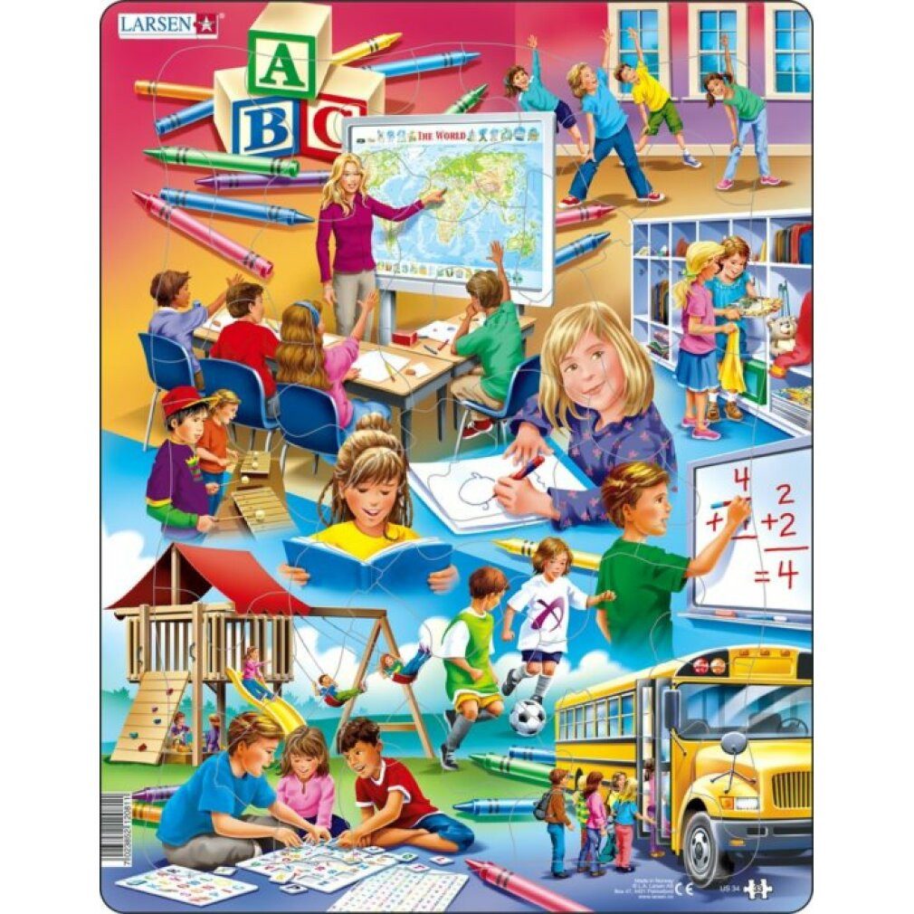 Larsen Puzzle Puzzle Schule 33 Teile, Puzzleteile