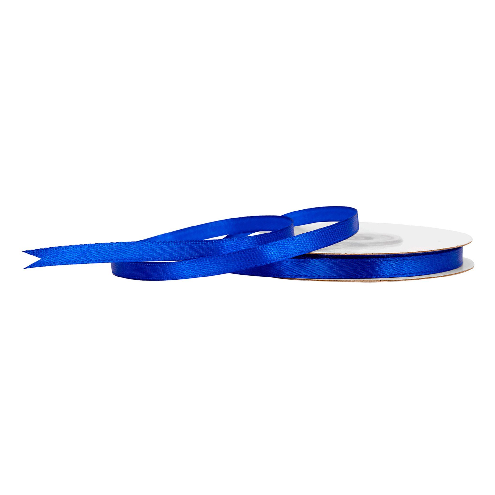 Creativery Satinband, Satinband 6mm x 25m Rolle Blau