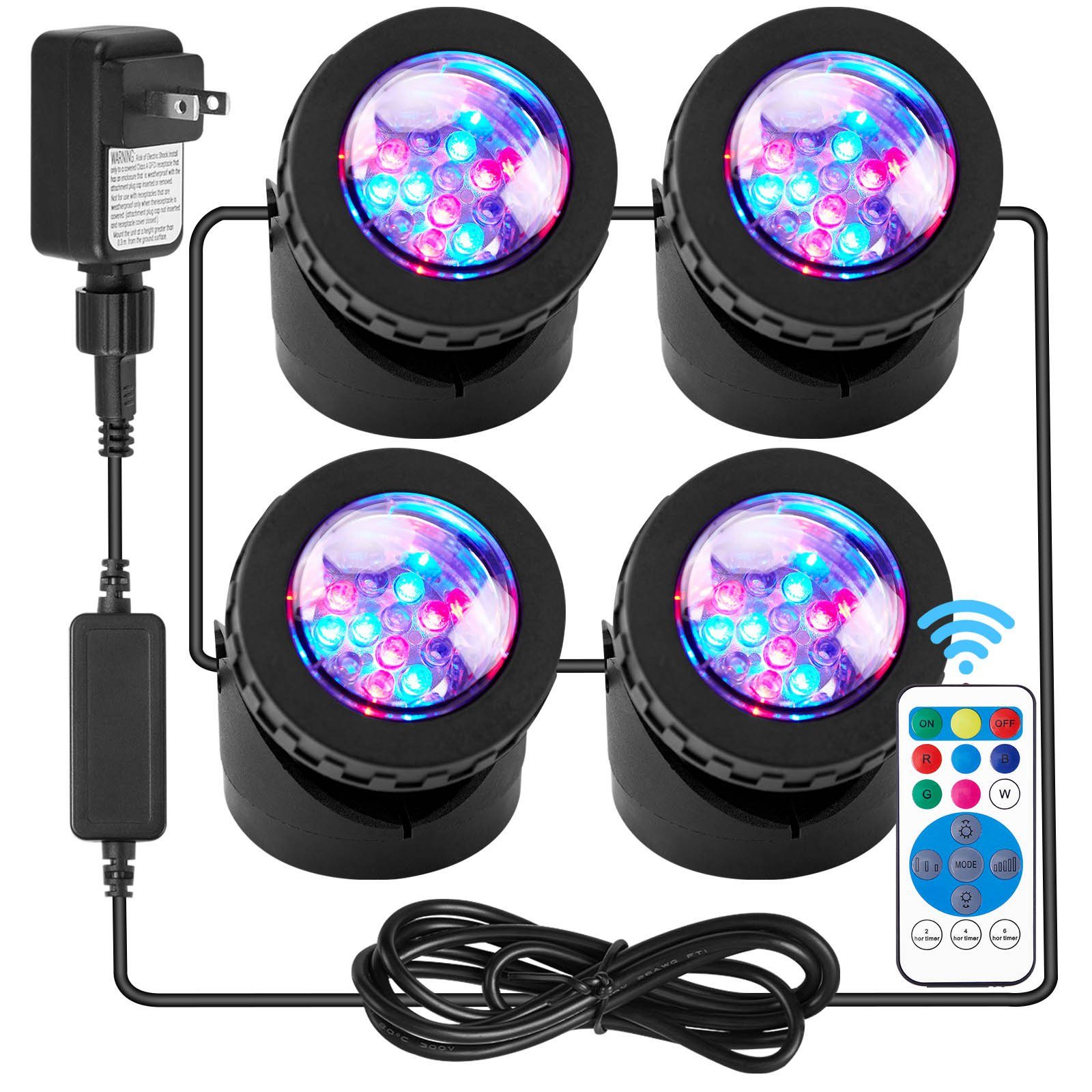 Rosnek LED Gartenstrahler 7 Farben, wasserdicht, günstig online kaufen