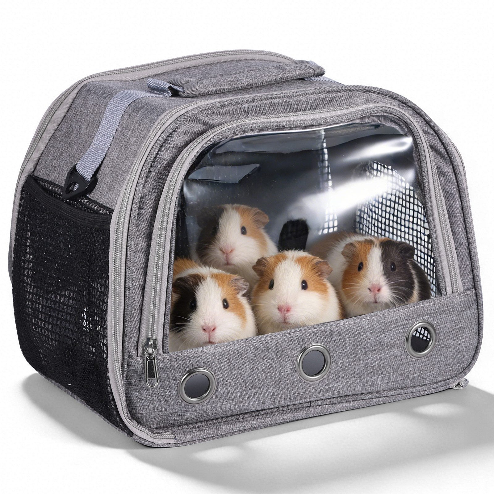 LEMLIT Tiertransporttasche Kleine Haustier Tragetasche, Meerschweinchen Tragetasche,Transportbox bis 7 kg, mit Schultergurt für Hamster Igel Meerschweinchen Vögel und kleine