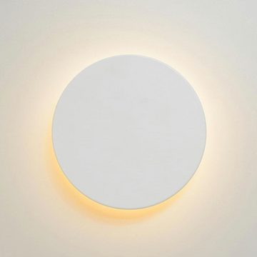 click-licht LED Wandleuchte LED Wandleuchte Eklyps, weiß, rund, 3000K, D 150mm, keine Angabe, Leuchtmittel enthalten: Ja, fest verbaut, LED, warmweiss, Wandleuchte, Wandlampe, Wandlicht