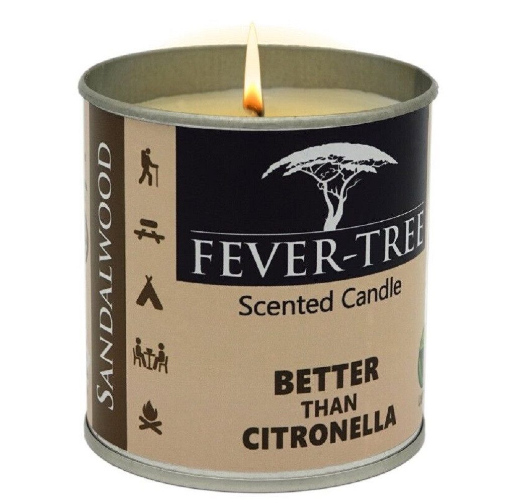 FEVER-TREE Duftkerze Duftkerze Sandelholz gegen Fliegen Mücken Stechmücken 30 Std.