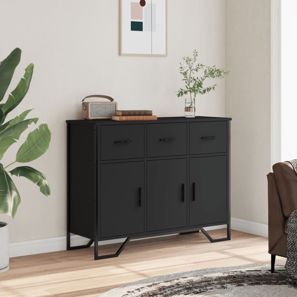 vidaXL Sideboard Sideboard Schwarz 97x32,5x74,5 cm günstig online kaufen