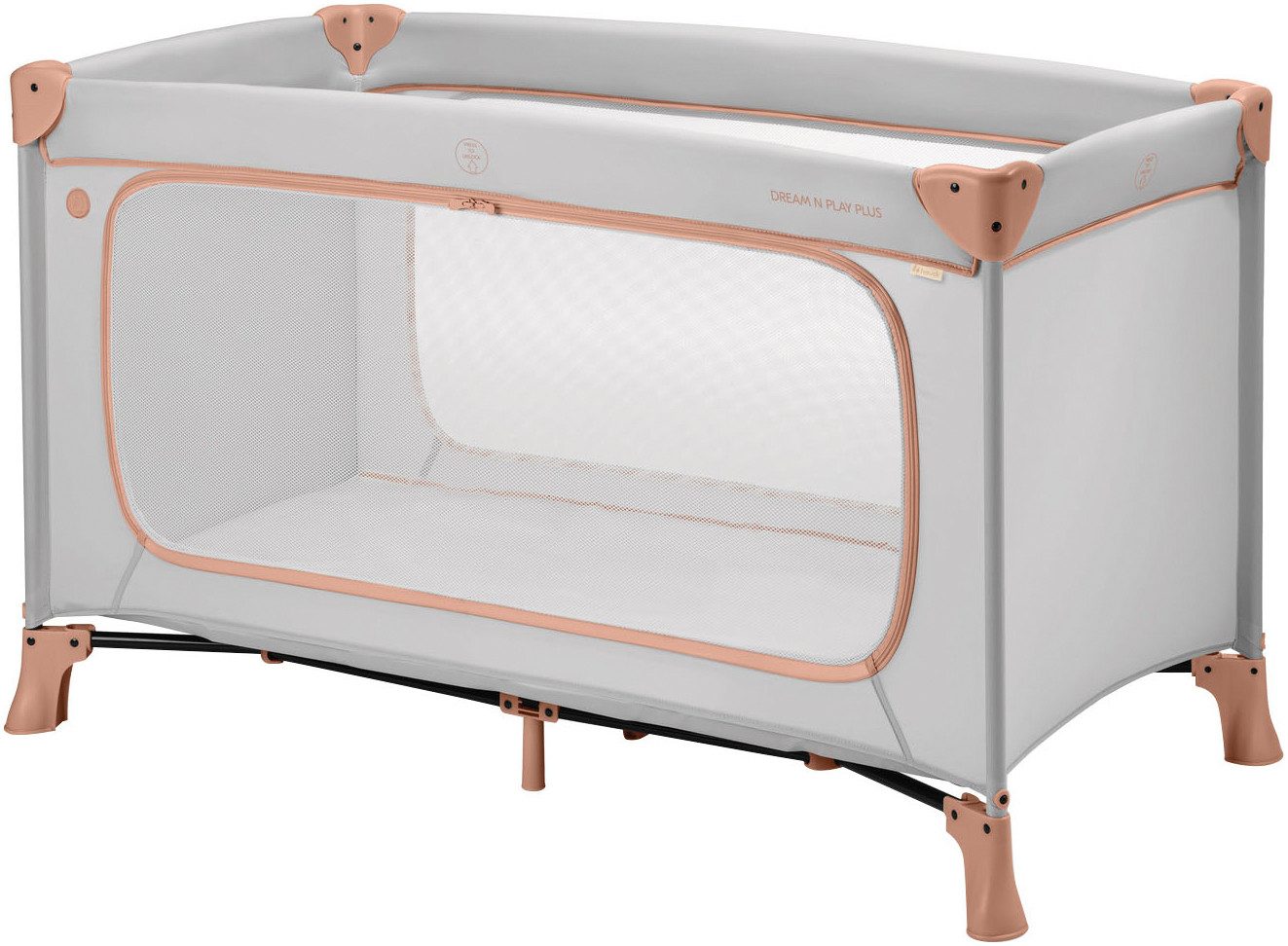 Hauck Baby-Reisebett Dream N Play Plus, Dusty Cork, Vorderausstieg