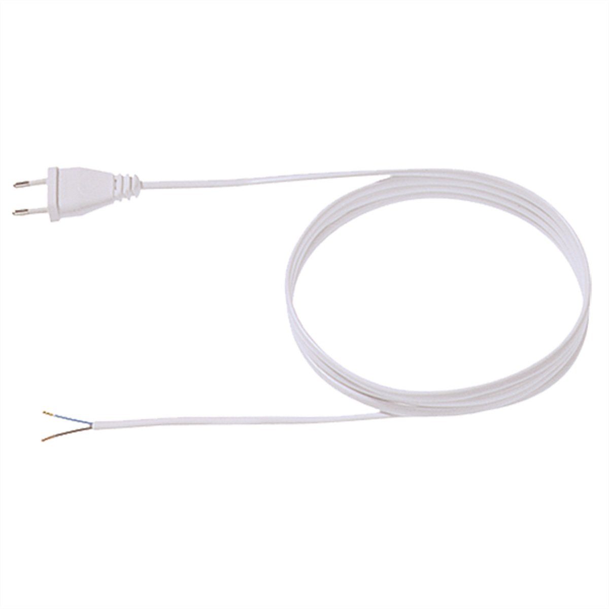 Bachmann Zuleitung 2x0,75 3m schwarz Stromadapter Eurostecker, 2,5A, CEE 7/16, Typ-C Männlich (Stecker) zu offenes Ende, 300.0 cm, H03VVH2-F Eurostecker einzelnverpackt, 202.285