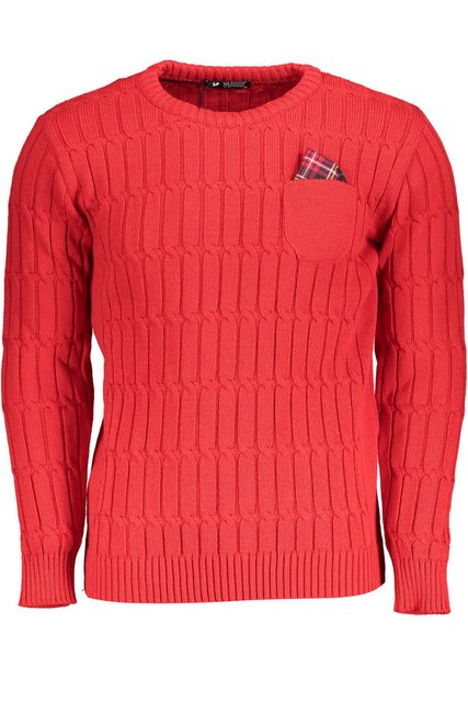 U.S. GRAND POLO Strickpullover Eleganter Roter Herrenpullover mit Zopfmuste günstig online kaufen