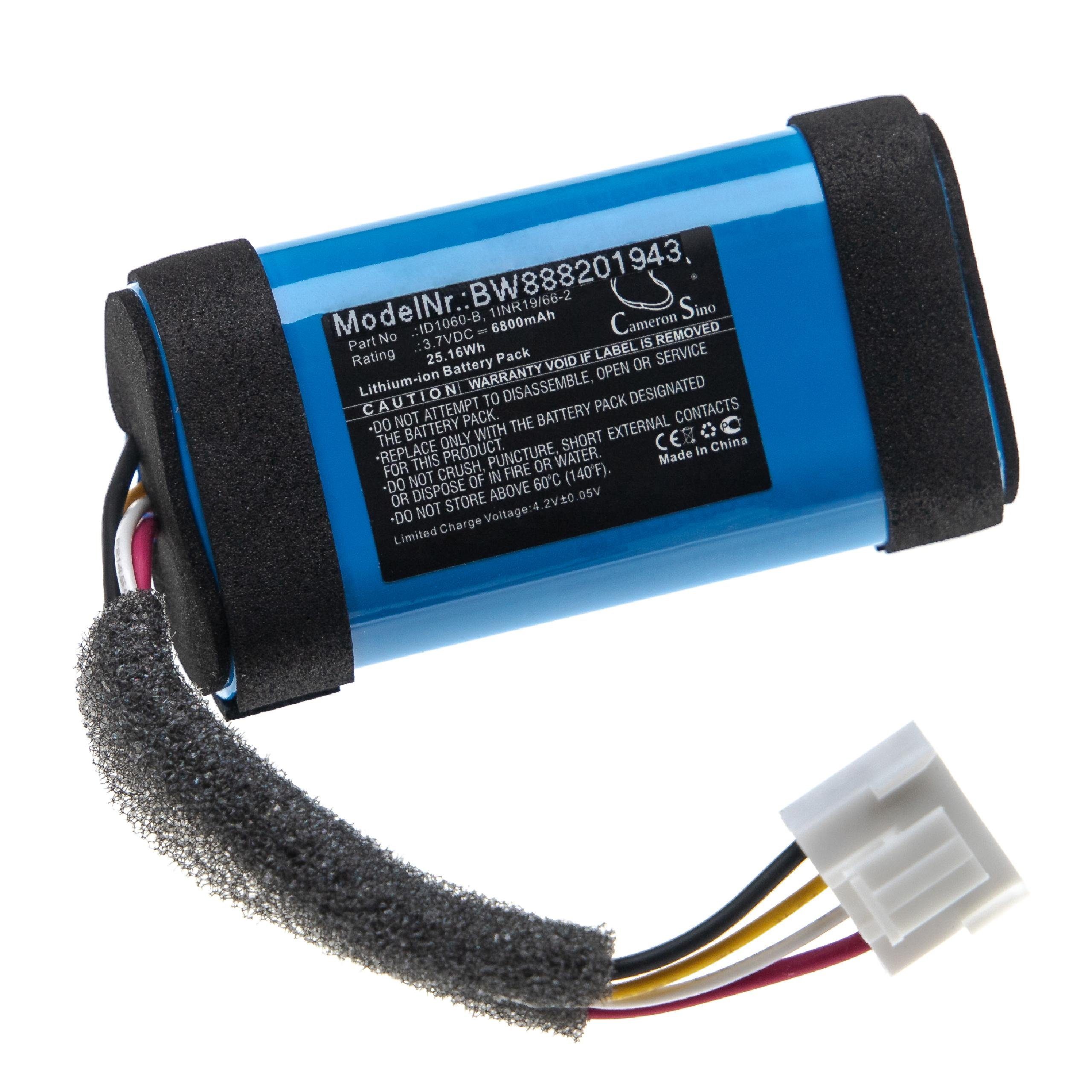 vhbw Ersatz für JBL ID1060-A, 1INR19/66-2, ID1060-B für Akku Li-Ion 6800 mAh (3,7 V)