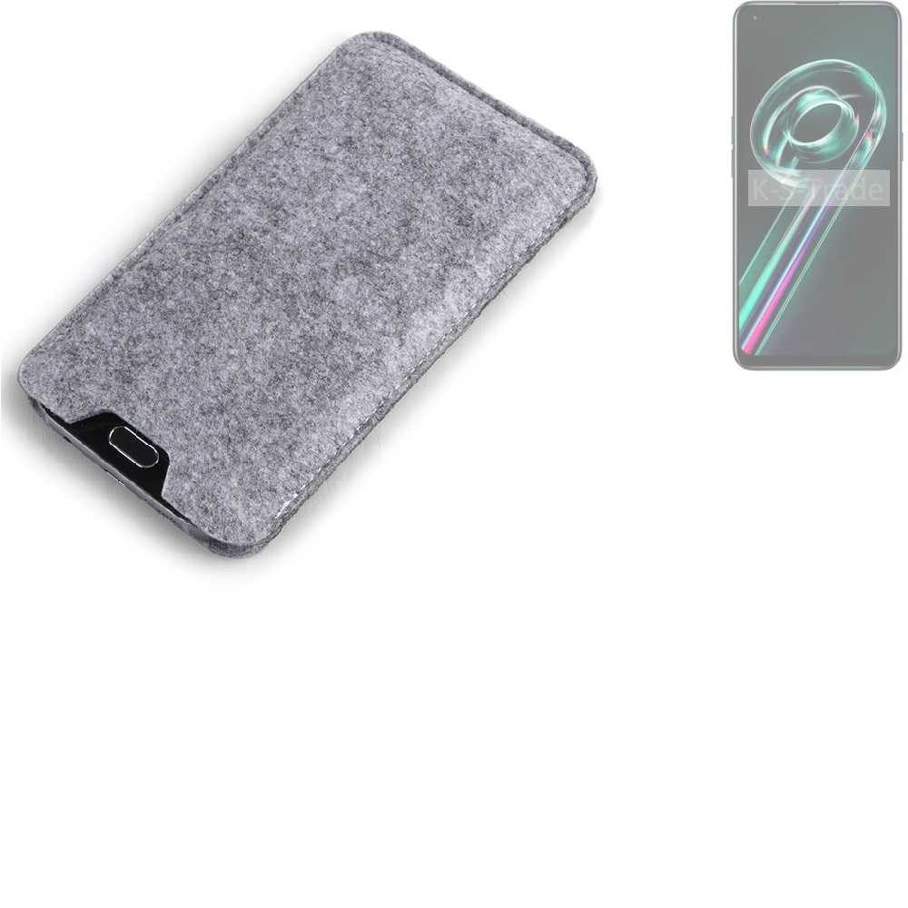 K-S-Trade Handyhülle für Realme 9 Pro Plus, Filz Handyhülle Schutzhülle Filztasche Filz Tasche Case Sleeve