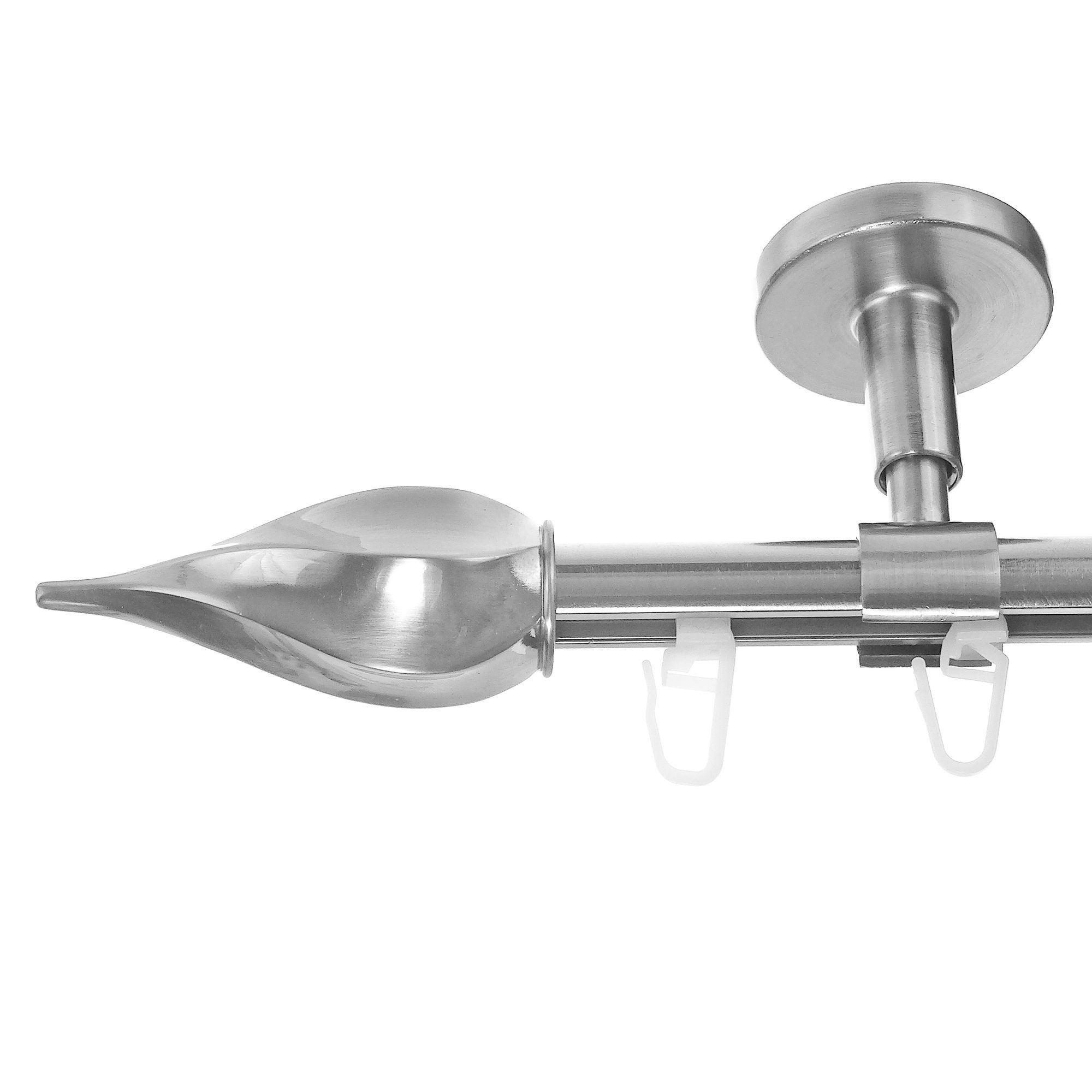 BASIT Gardinenstange Innenlauf 16 mm mit Deckenträgern 280 cm E14, Ø 16 mm, 1-läufig, verschraubt, Aluminium, D70 280 cm E14 Zwirbel