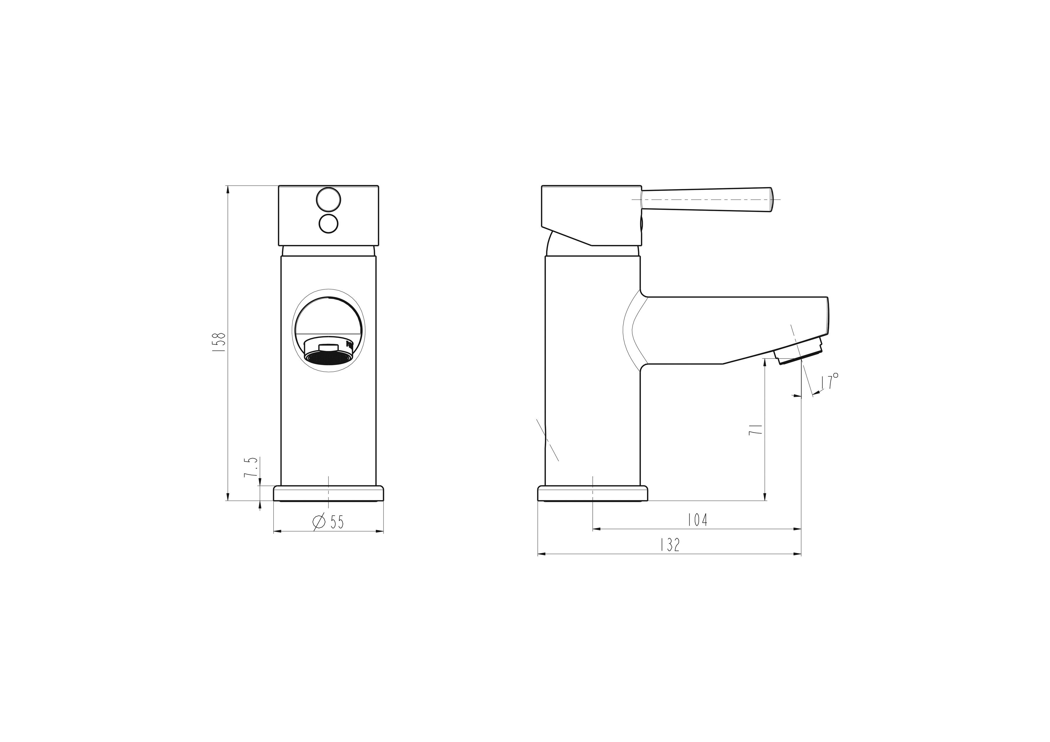 Schütte Waschtischarmatur UNICORN mit Zugstange, Hochdruck Ablaufgarnitur, mit Chrom, Mischbatterie